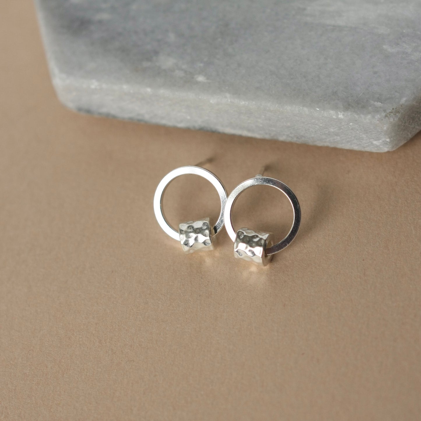 Minimalist Sterling Silver Circle Stud Earrings