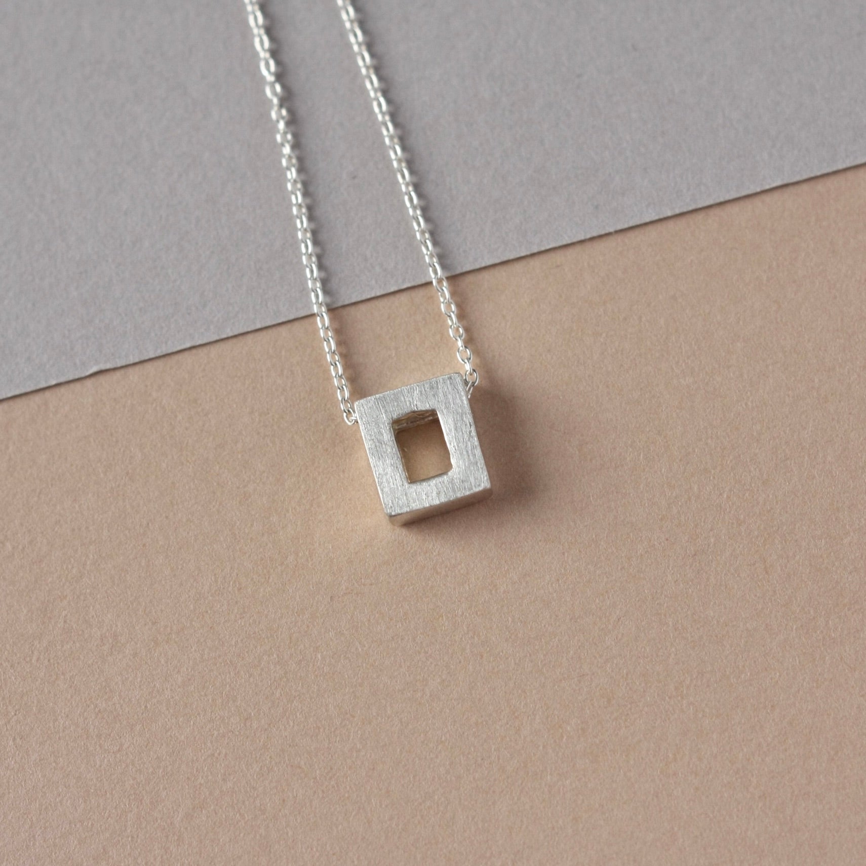 Minimalist Sterling Silver Geometric Charm Necklace