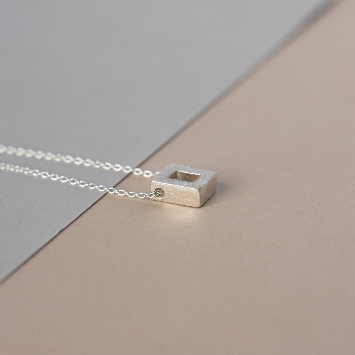 Minimalist Sterling Silver Geometric Charm Necklace
