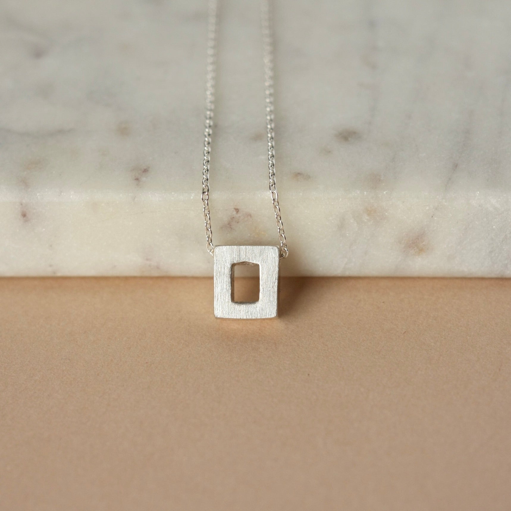 Minimalist Sterling Silver Geometric Charm Necklace