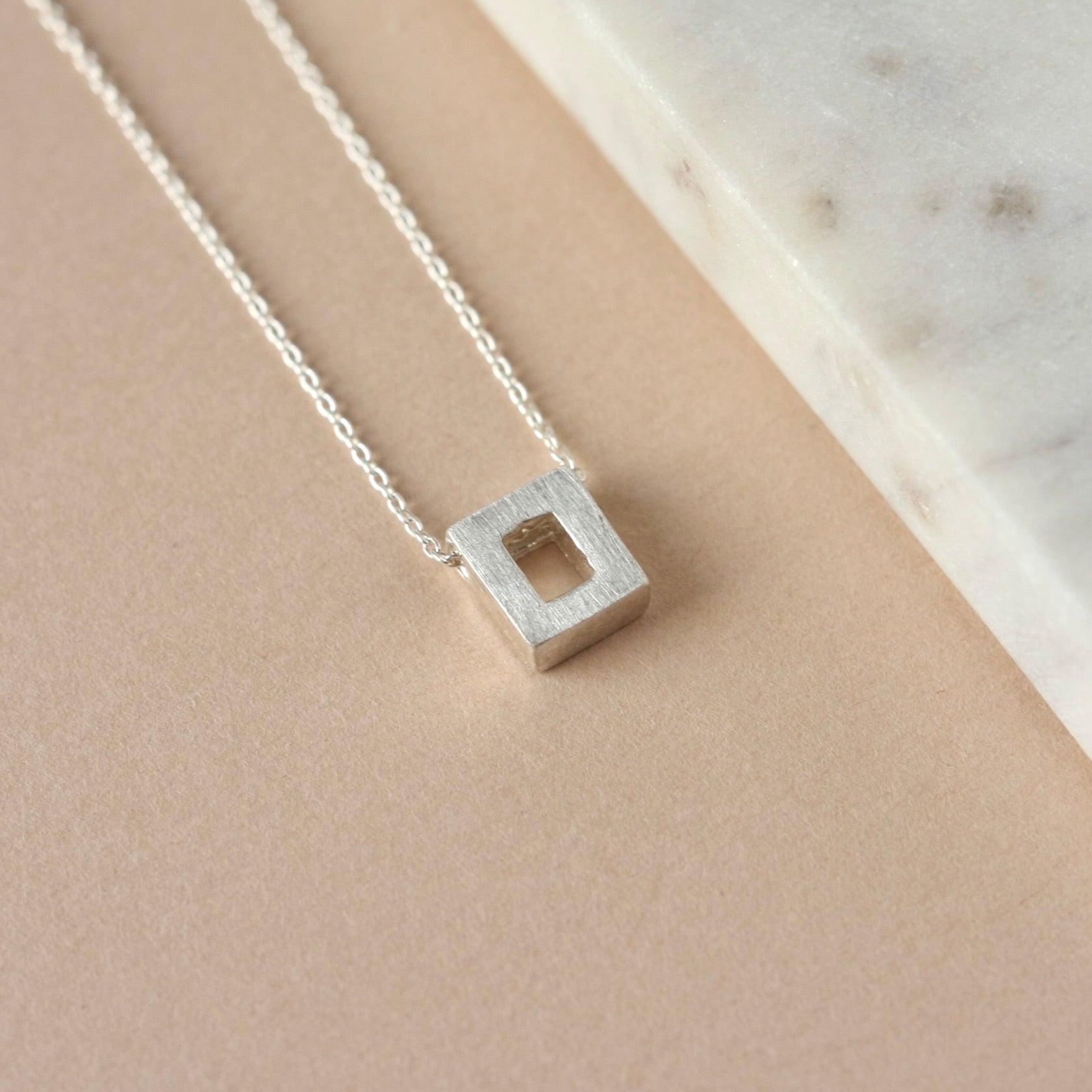 Minimalist Sterling Silver Geometric Charm Necklace