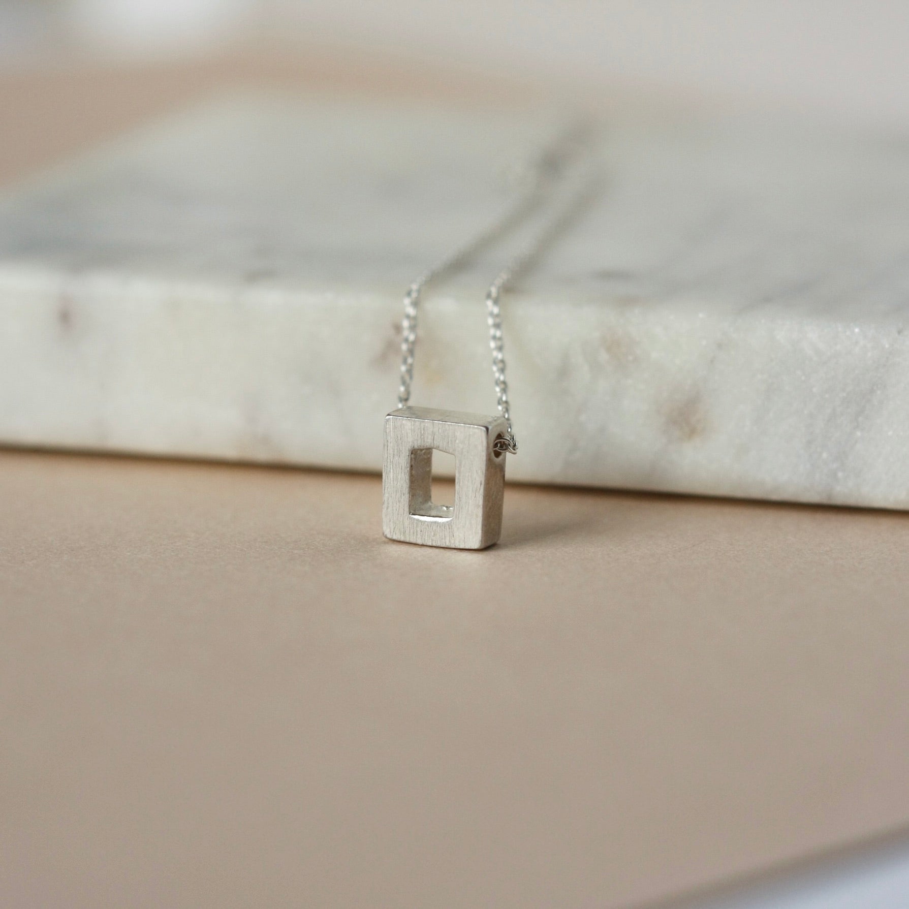 Minimalist Sterling Silver Geometric Charm Necklace