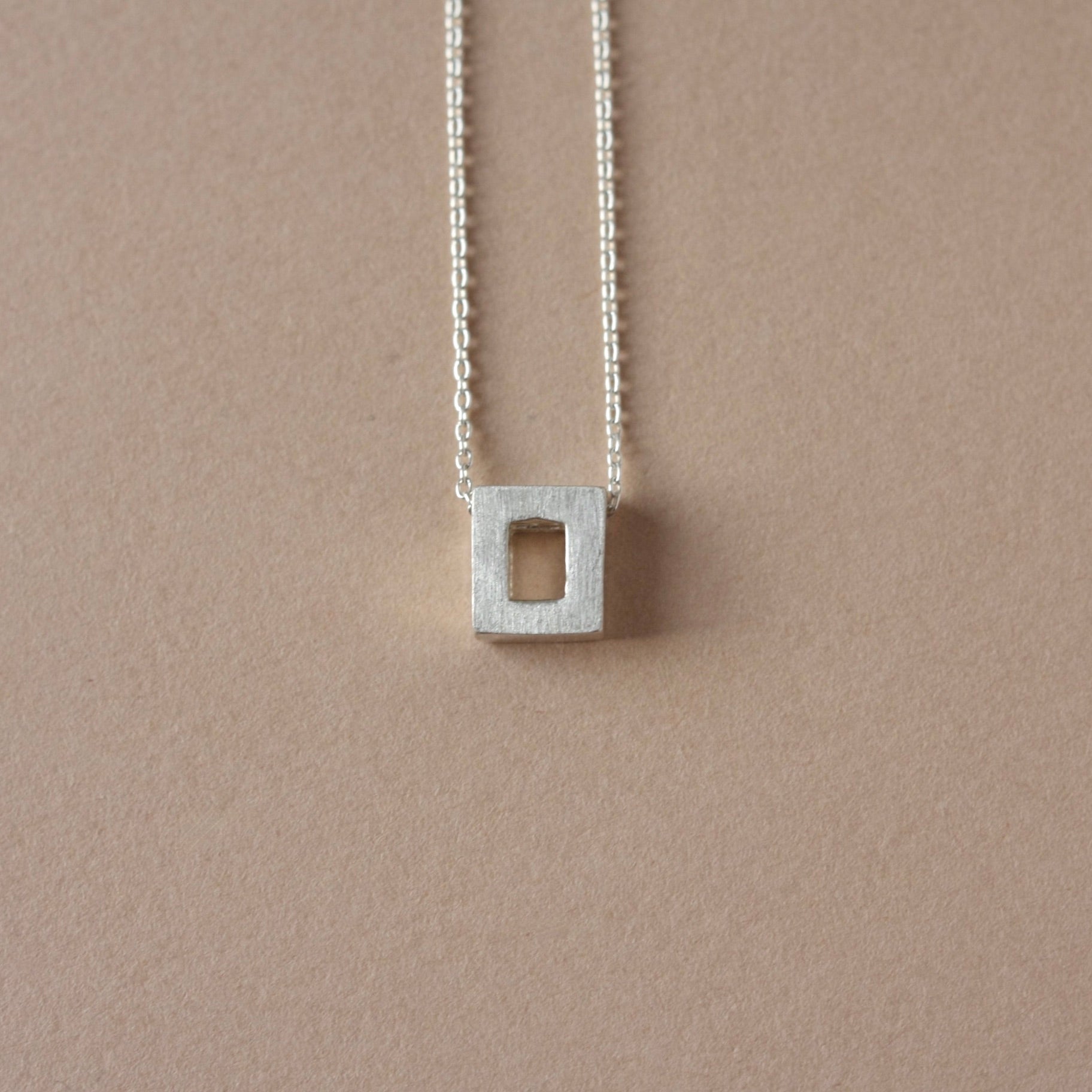 Minimalist Sterling Silver Geometric Charm Necklace