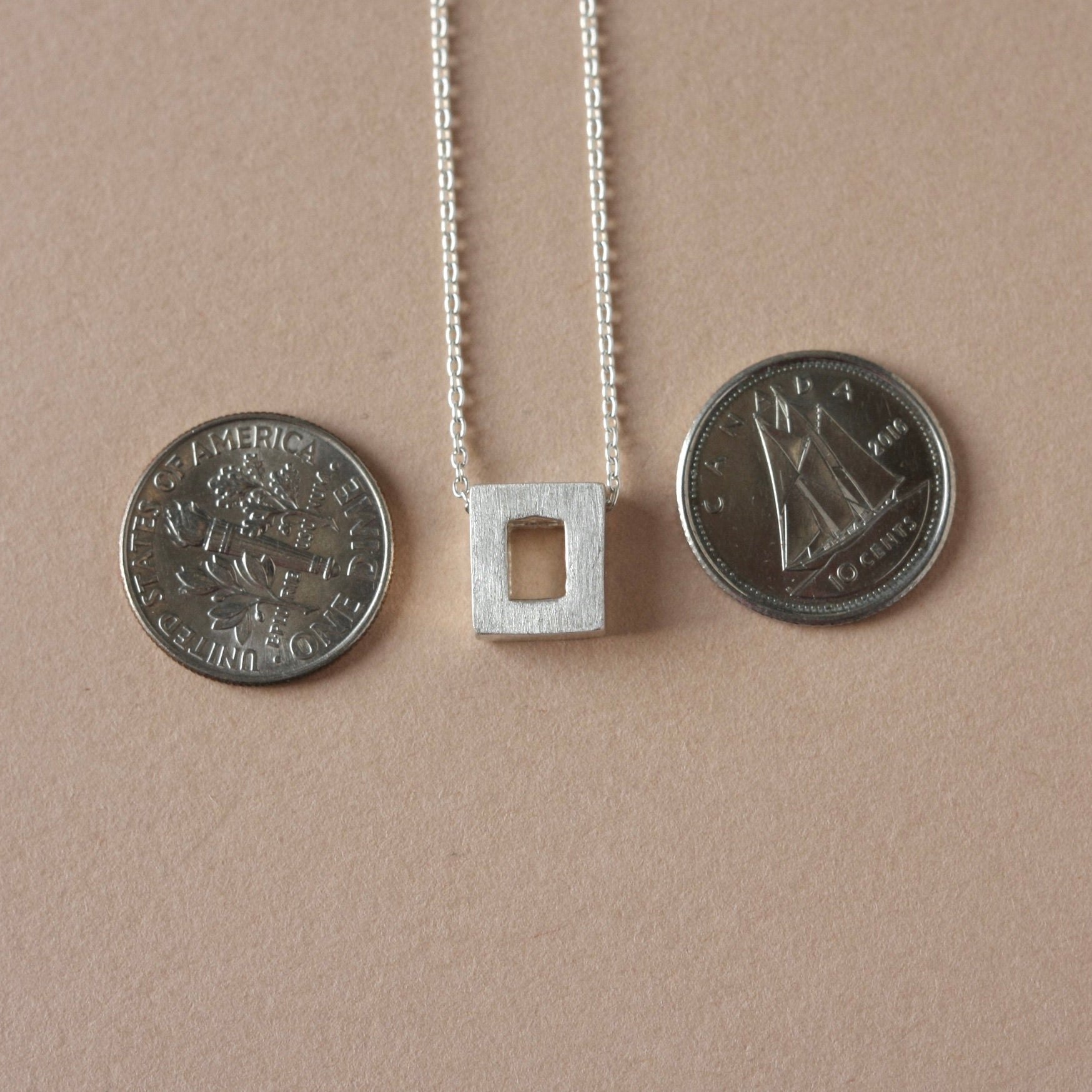 Minimalist Sterling Silver Geometric Charm Necklace