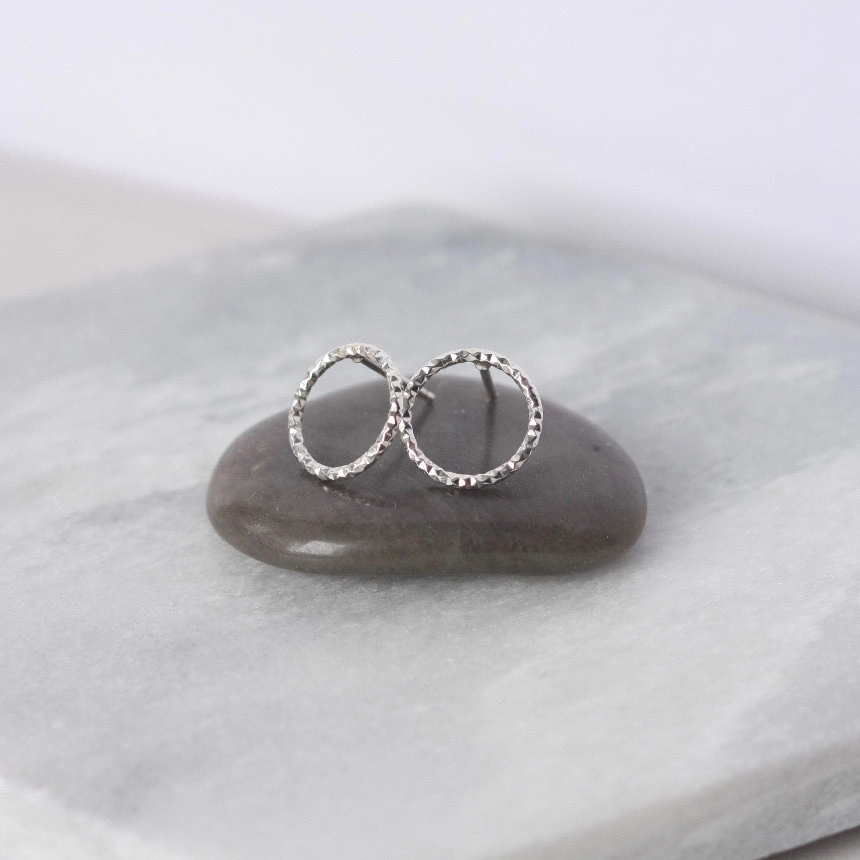 Modern Geometric Sterling Silver Stud Earrings