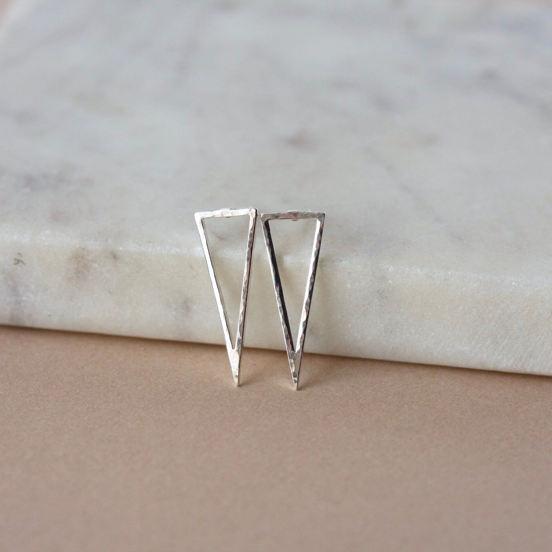 Sterling Silver Geometric Spike Stud Earrings