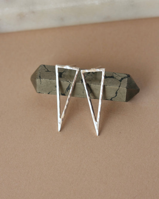 Sterling Silver Geometric Spike Stud Earrings