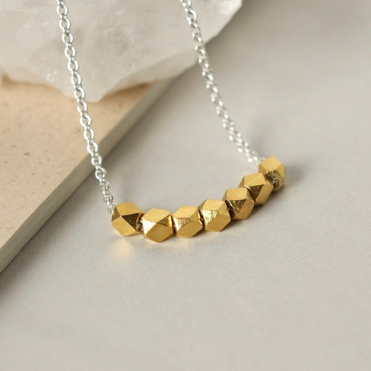 Minimalist Gold Bead Layering Necklace