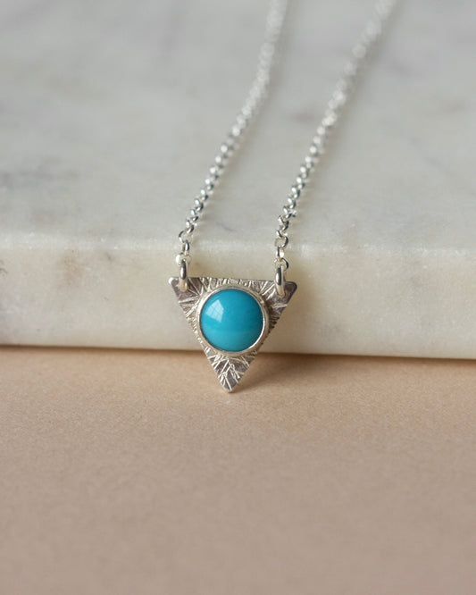 Sterling Silver Geometric Turquoise Necklace
