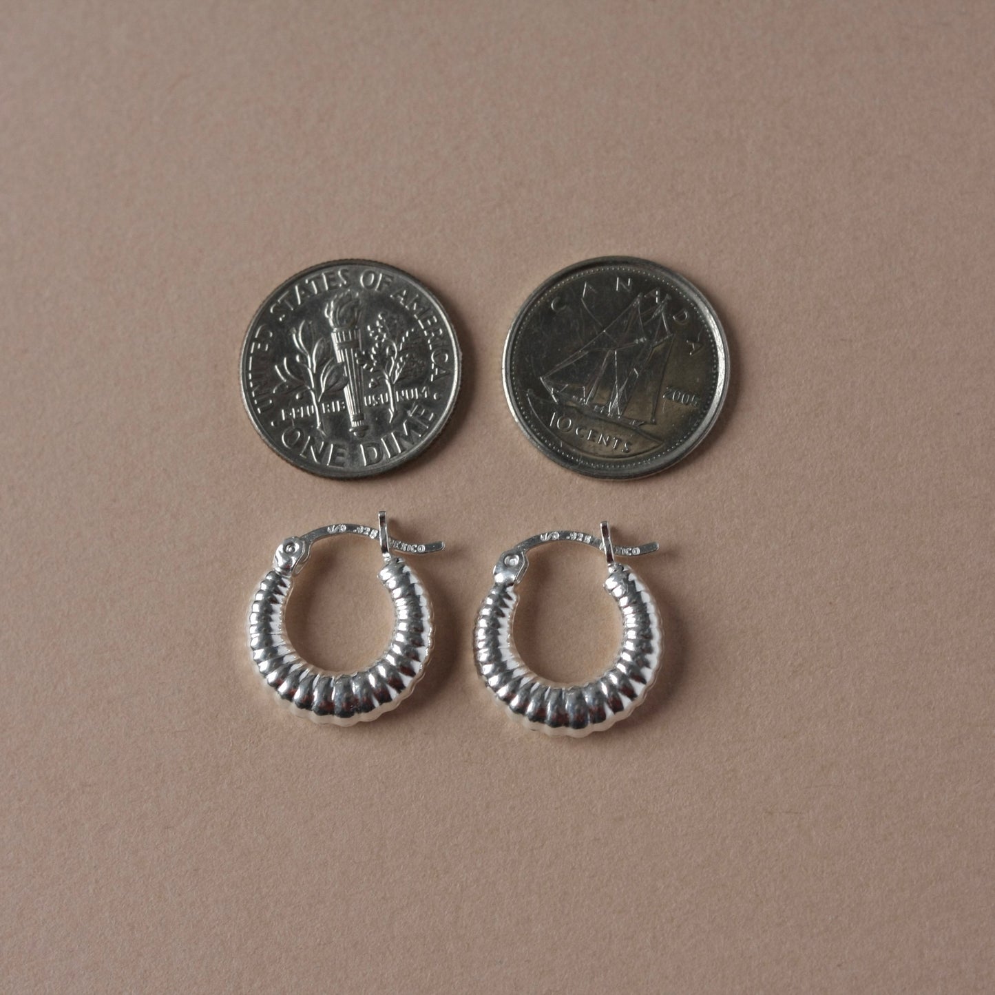 Small Sterling Silver Croissant Hoop Earrings