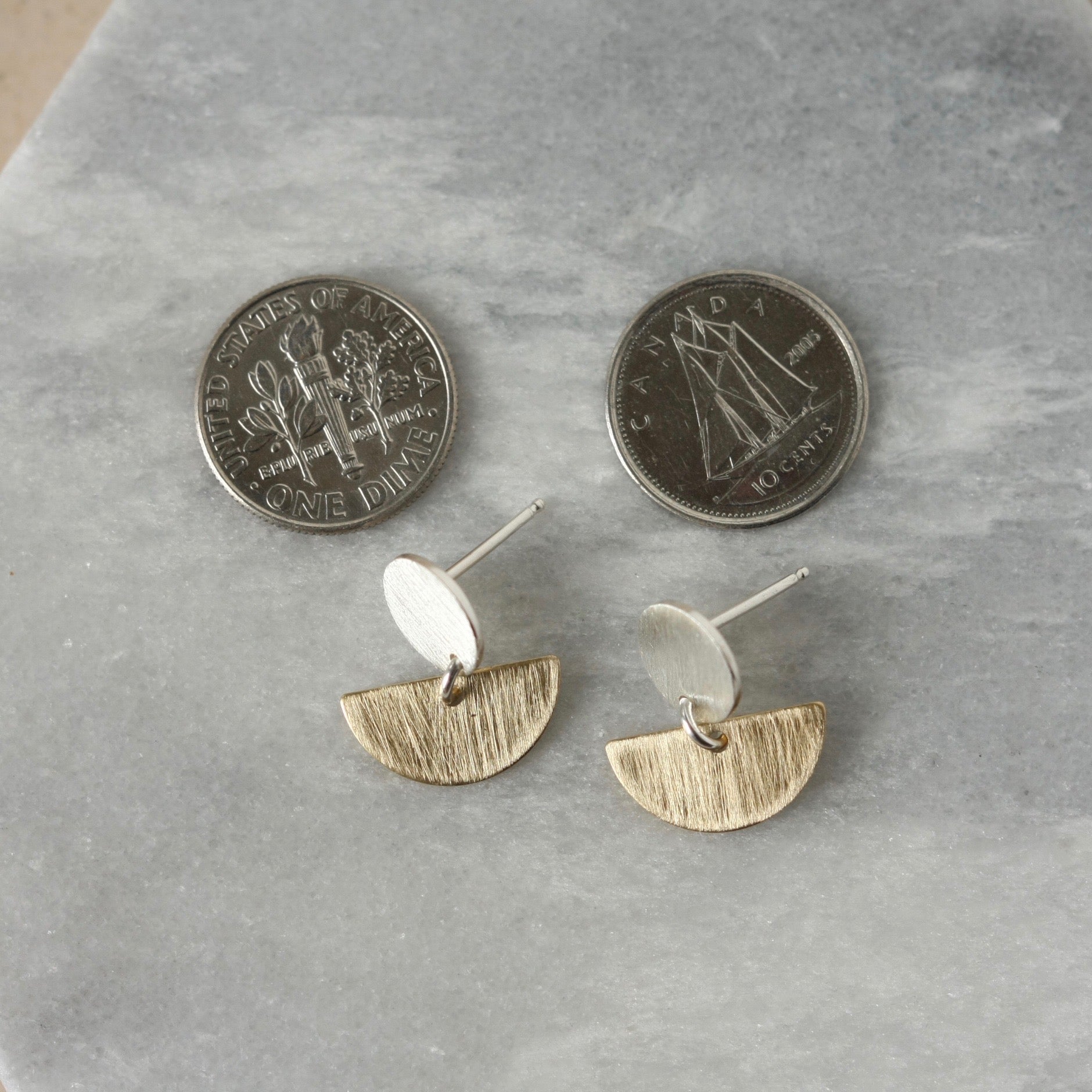 Sterling Silver Flat Circle Studs - Moonli Designs