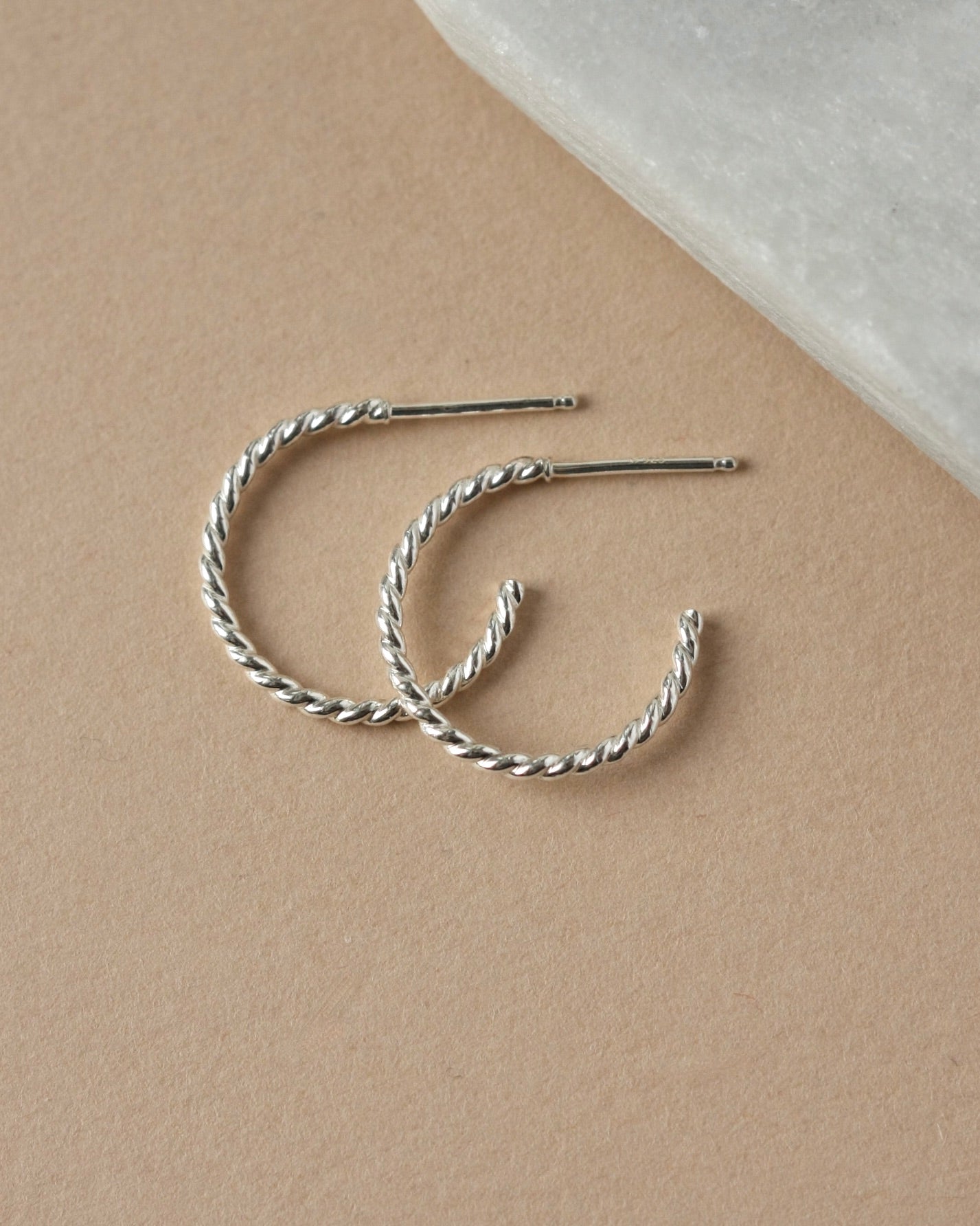 Twisted Sterling Silver Hoop Earrings