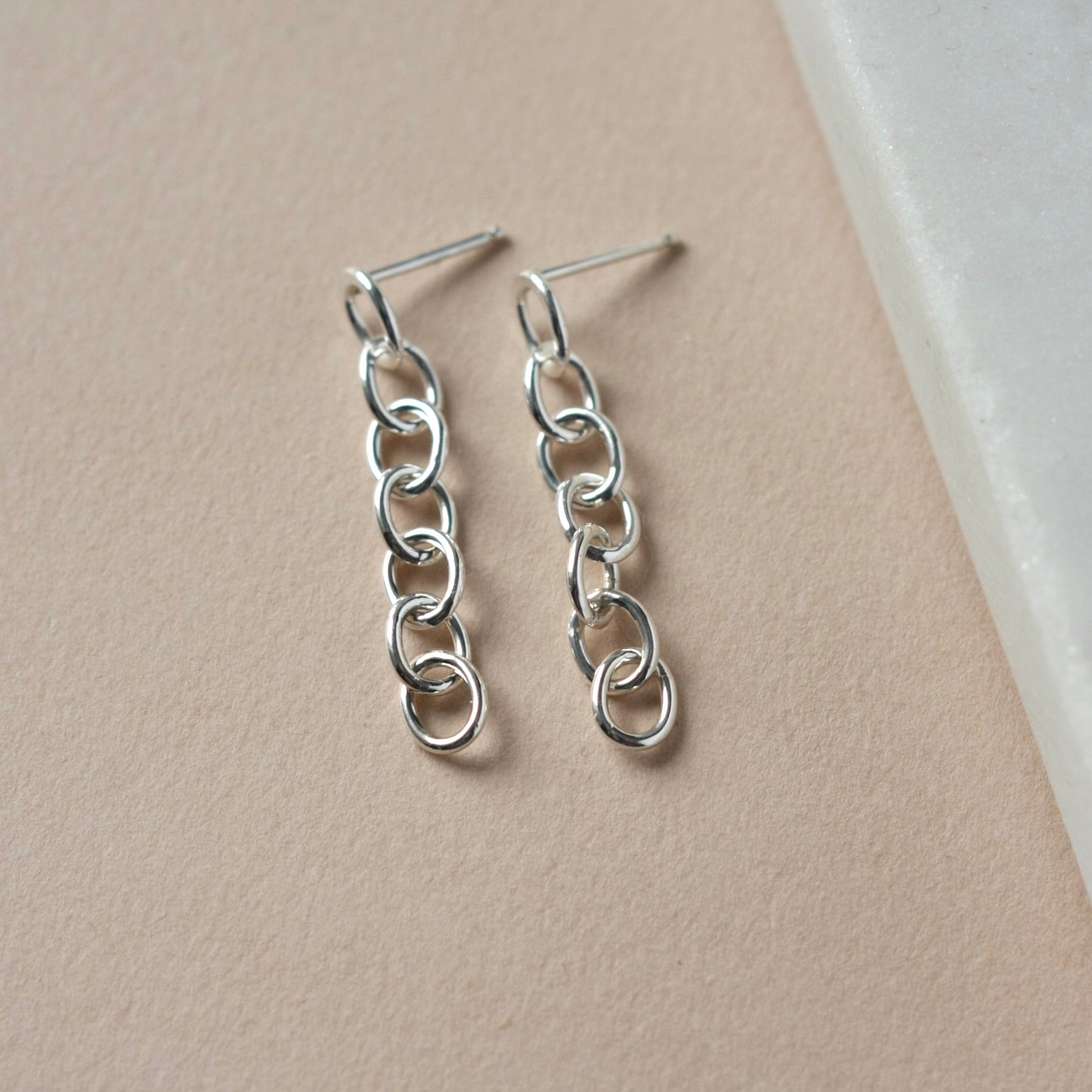 Chunky Sterling Silver Chain Link Earrings