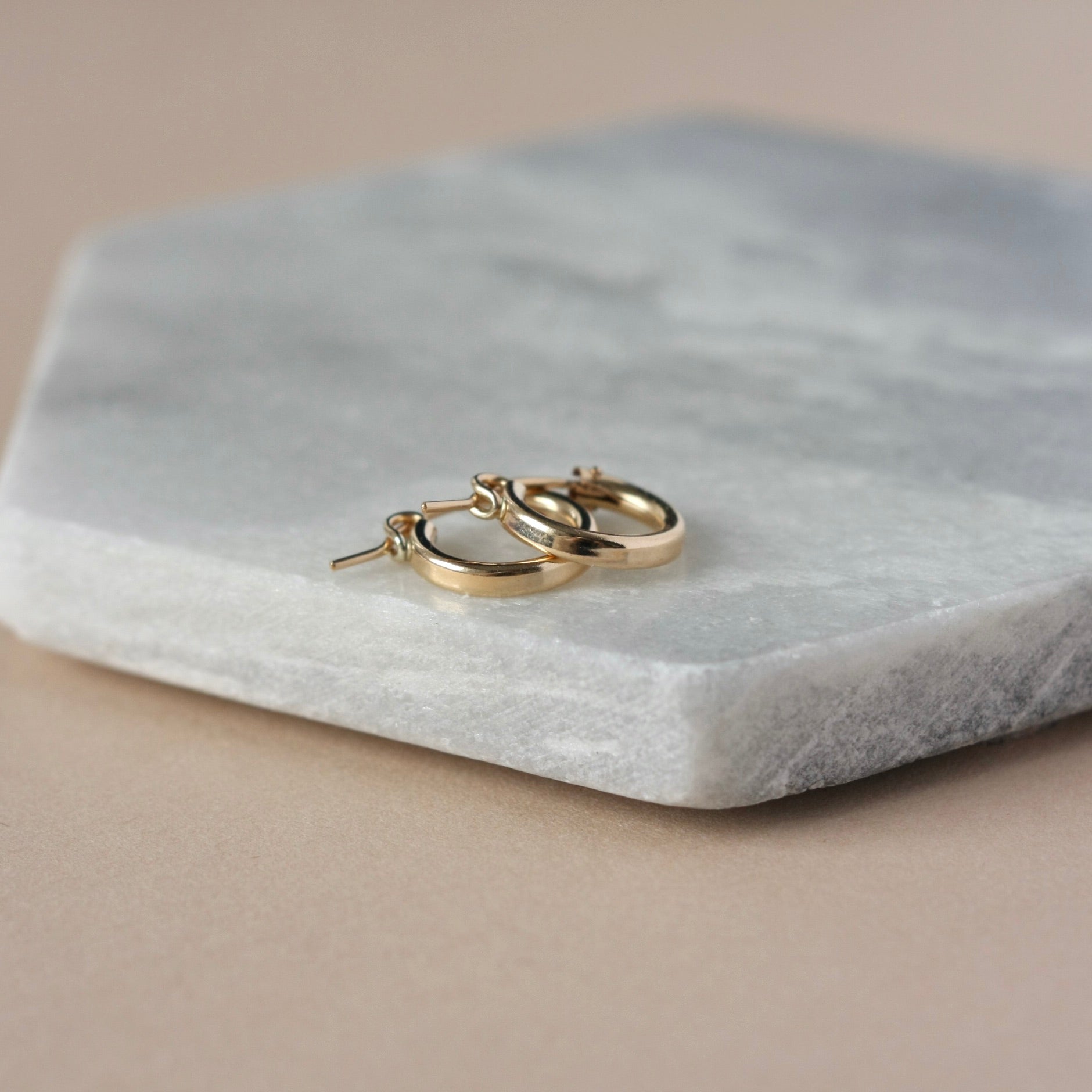 Thick Gold Filled Everyday Small Hoop Earrings