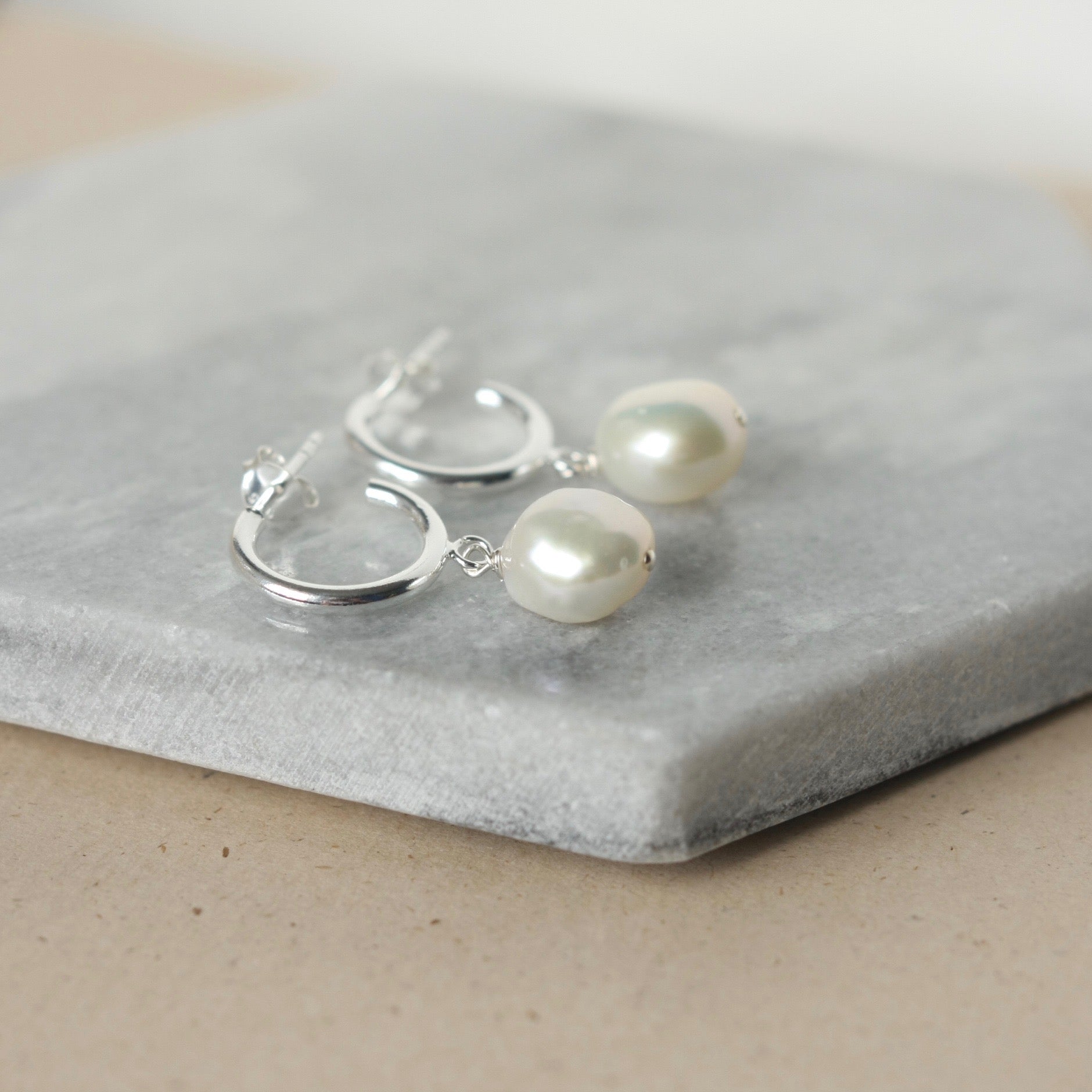 Decorative Pearl Hoop Earrings – Sea Marie Designs