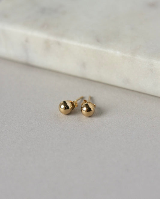 Dainty Gold Ball Post Earrings