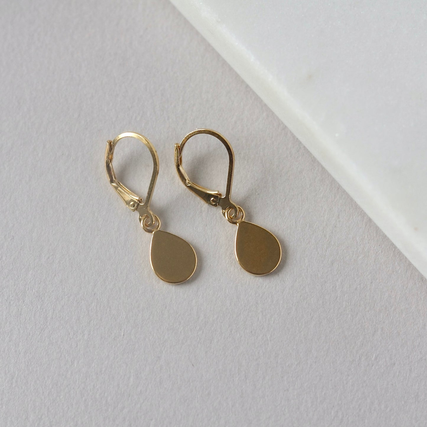 Dainty Gold Teardrop Dangle Earrings