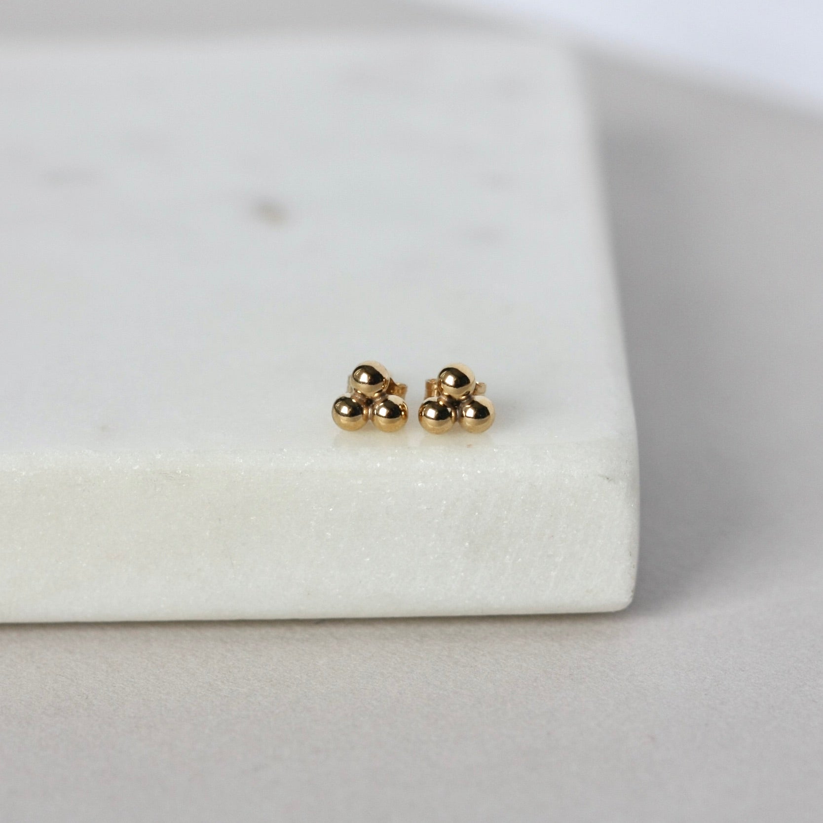 Gold Small Dot Stud Earrings