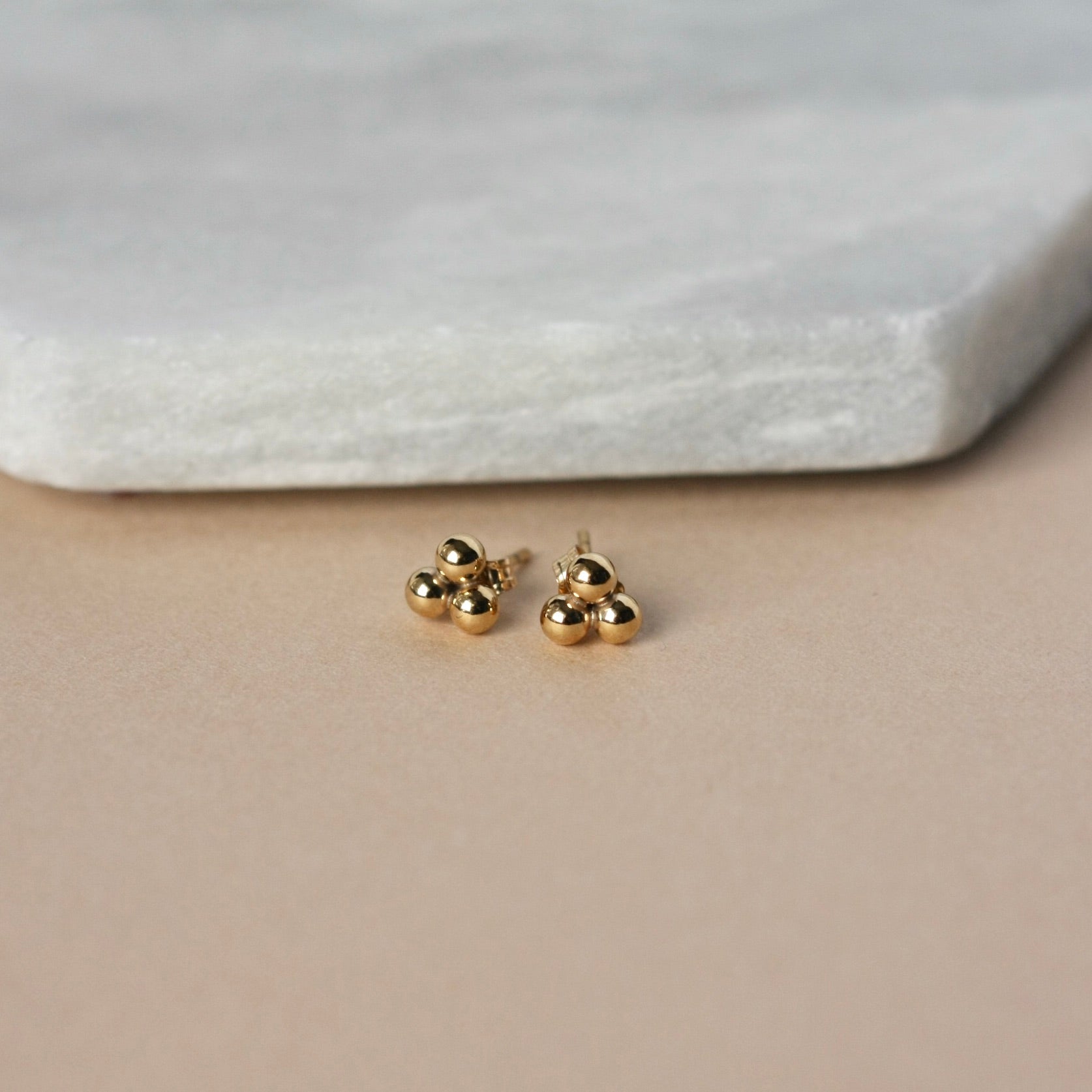 Gold Small Dot Stud Earrings