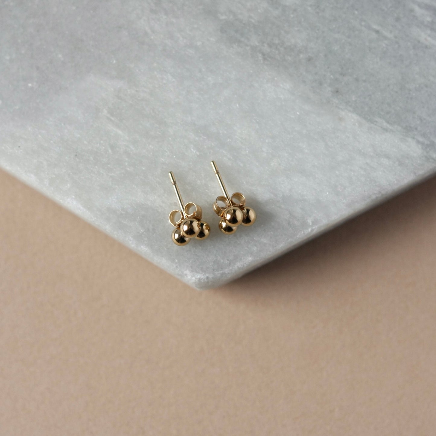 Gold Small Dot Stud Earrings