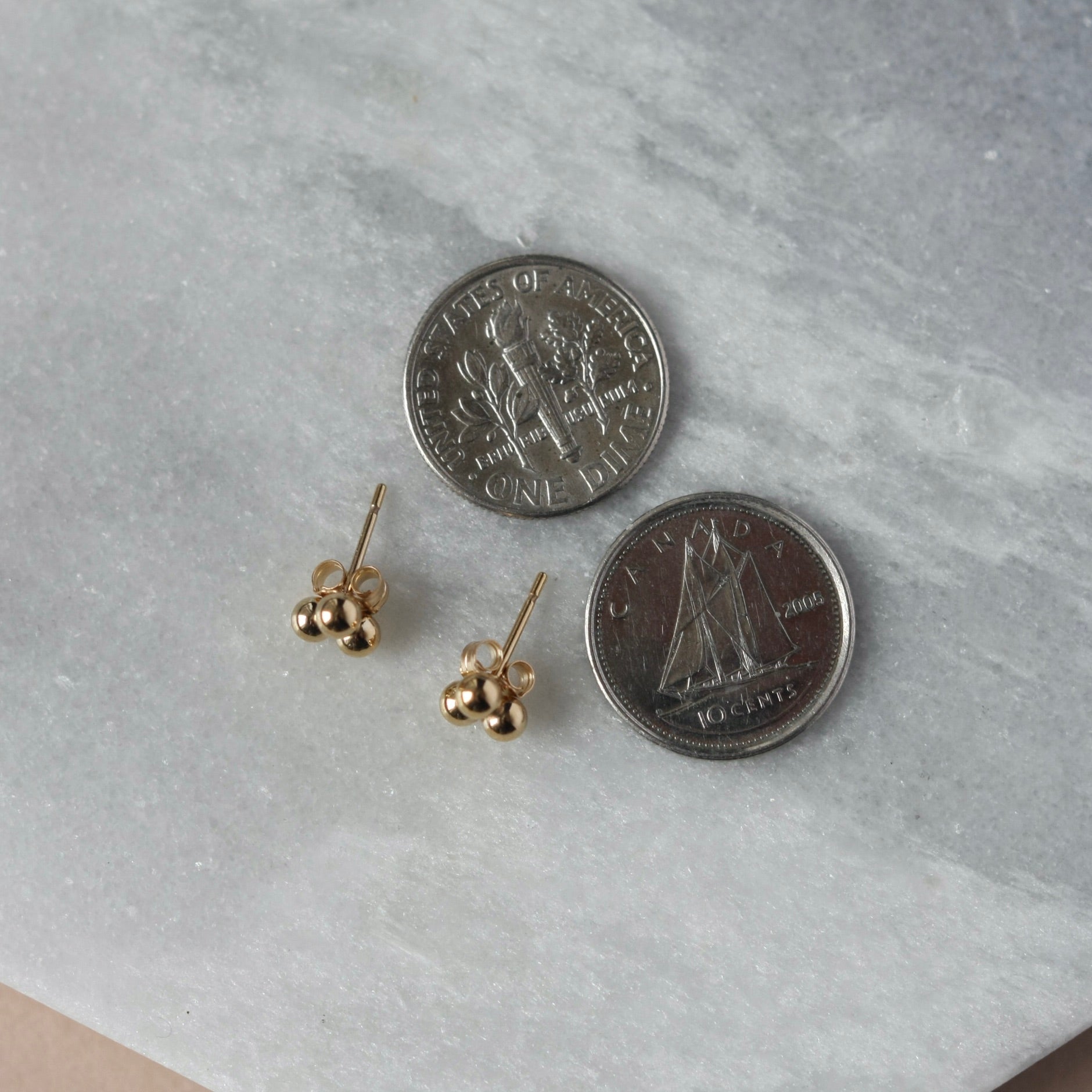 Gold Small Dot Stud Earrings