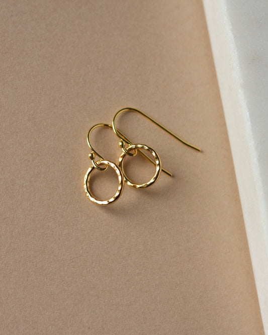 Minimalist Geometric Gold Circle Earrings