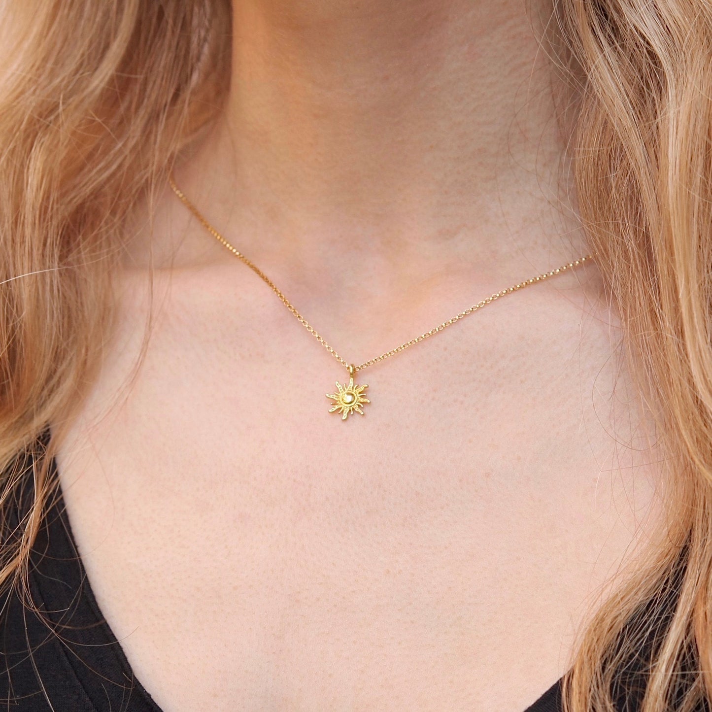 Dainty Gold Sun Necklace