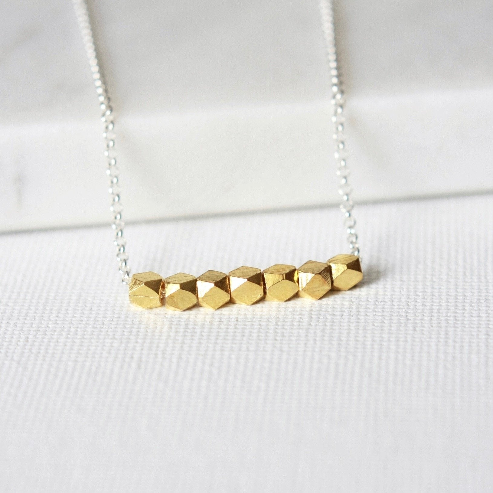 Faceted Gold Vermeil Nugget Necklace