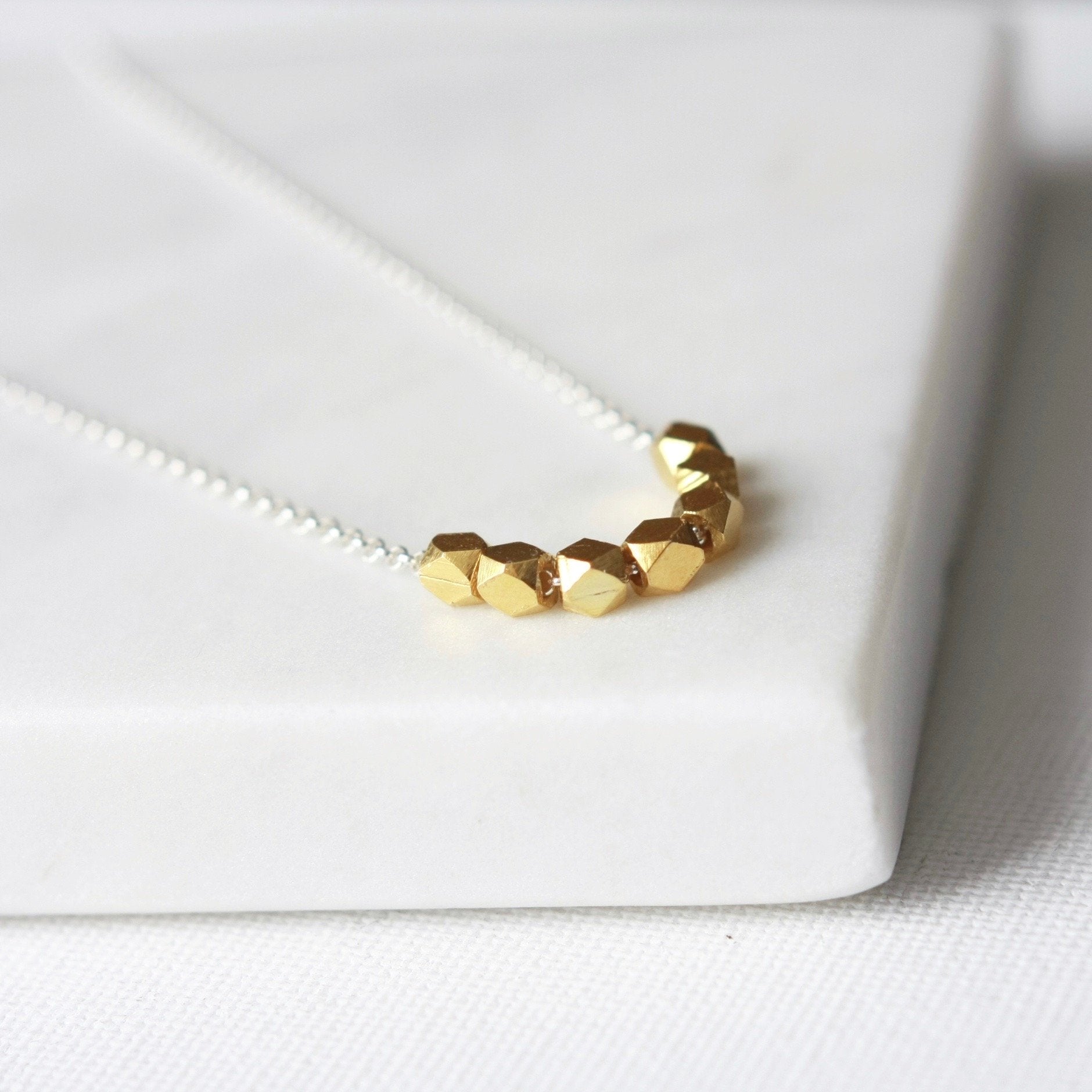 Faceted Gold Vermeil Nugget Necklace