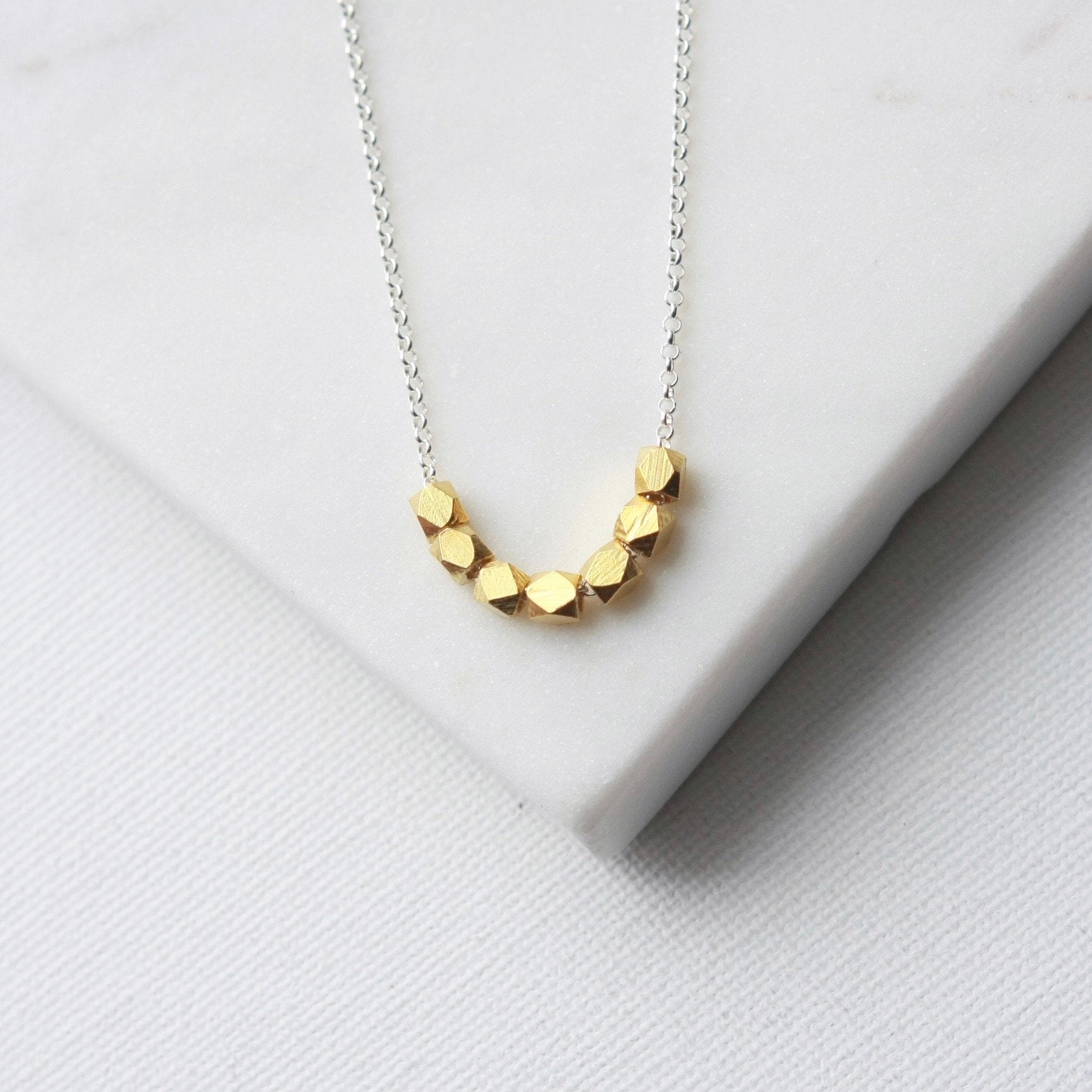 Faceted Gold Vermeil Nugget Necklace