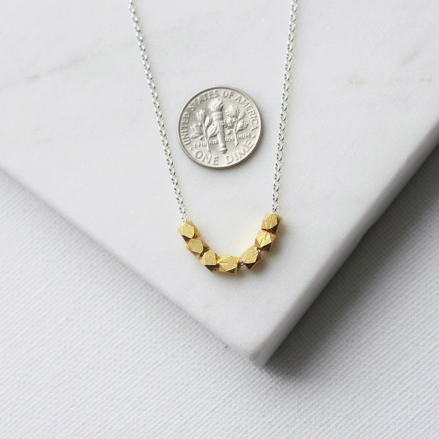 Faceted Gold Vermeil Nugget Necklace