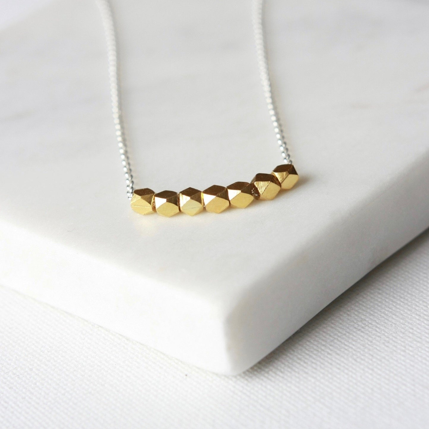 Faceted Gold Vermeil Nugget Necklace