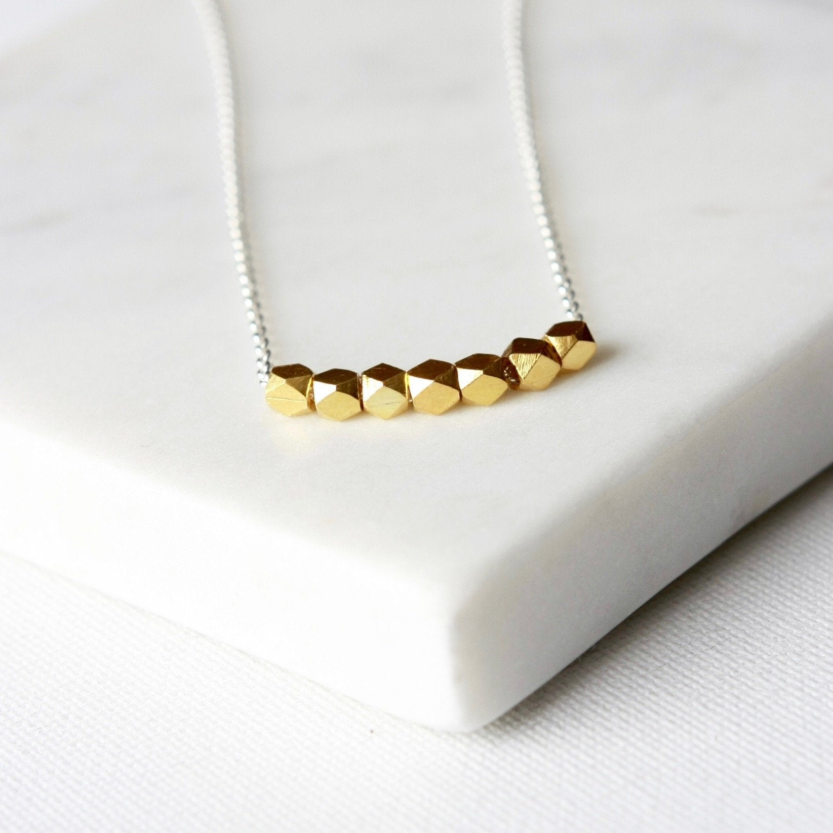 Faceted Gold Vermeil Nugget Necklace