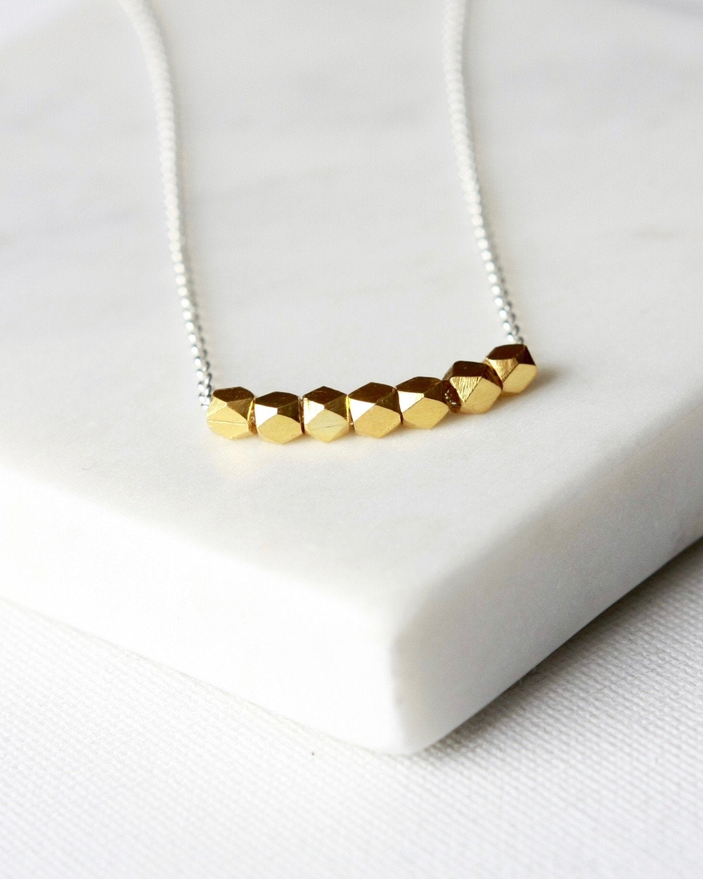 Faceted Gold Vermeil Nugget Necklace