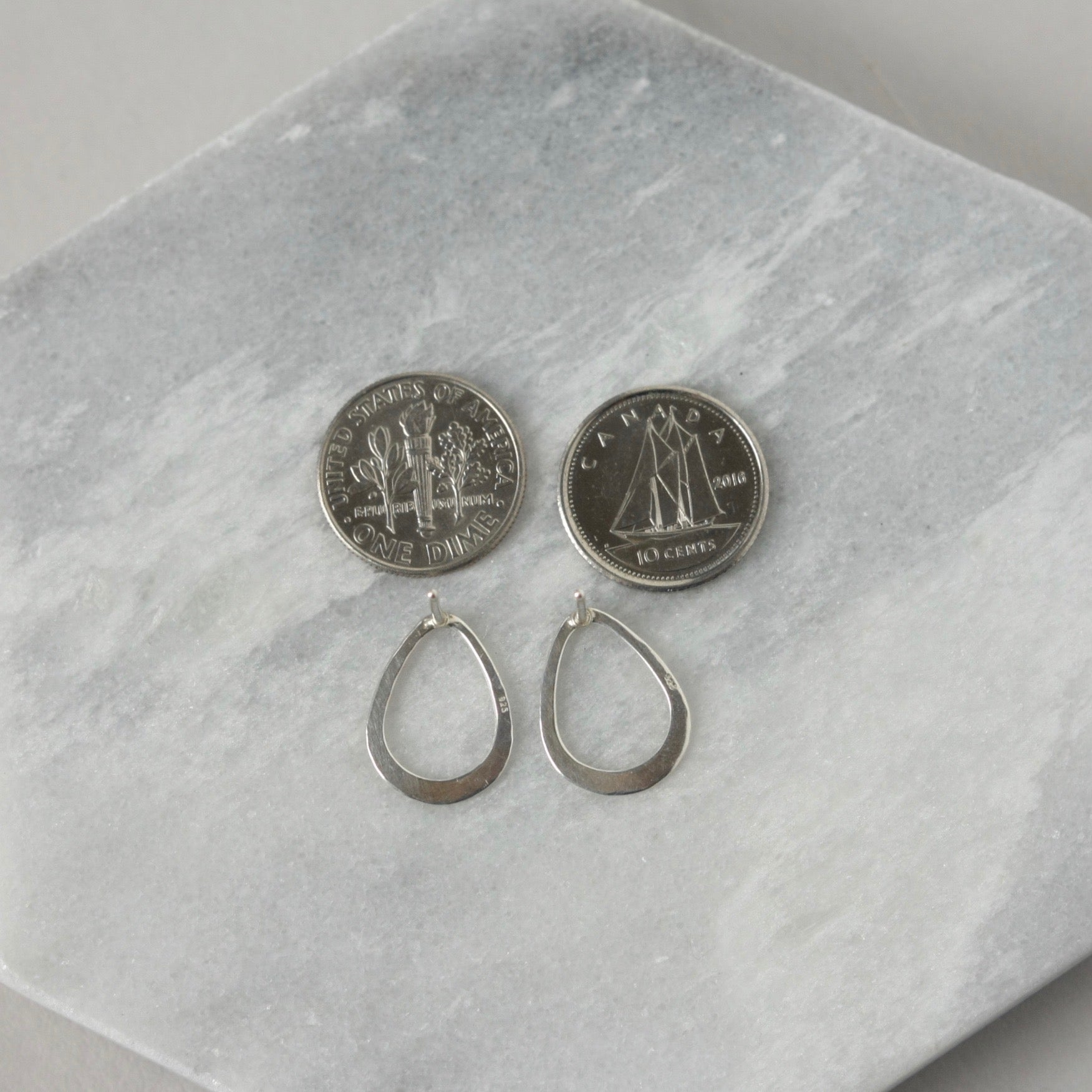 Sterling Silver Hammered Teardrop Stud Earrings