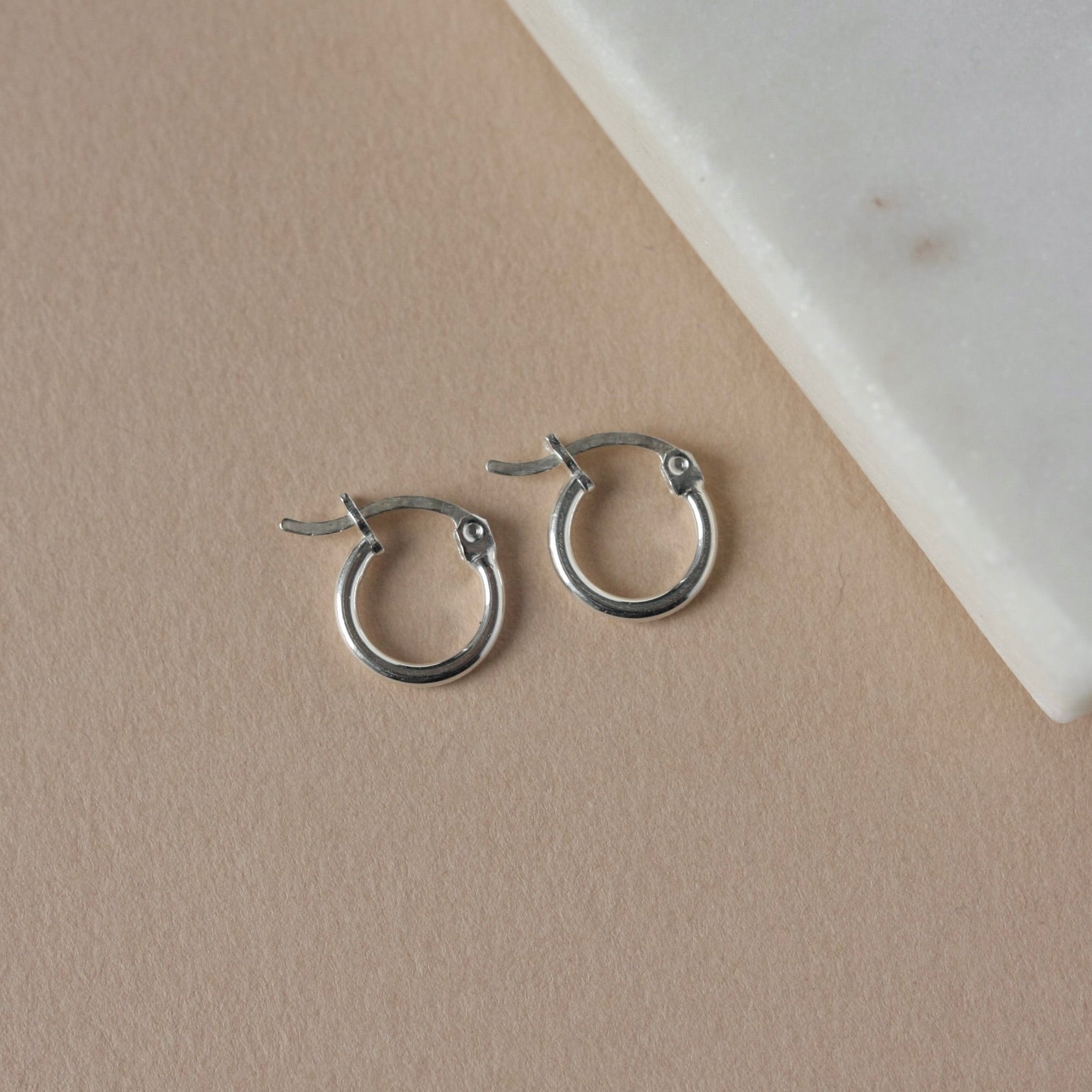 Small Dainty Sterling Silver Huggie Hoop Earrings