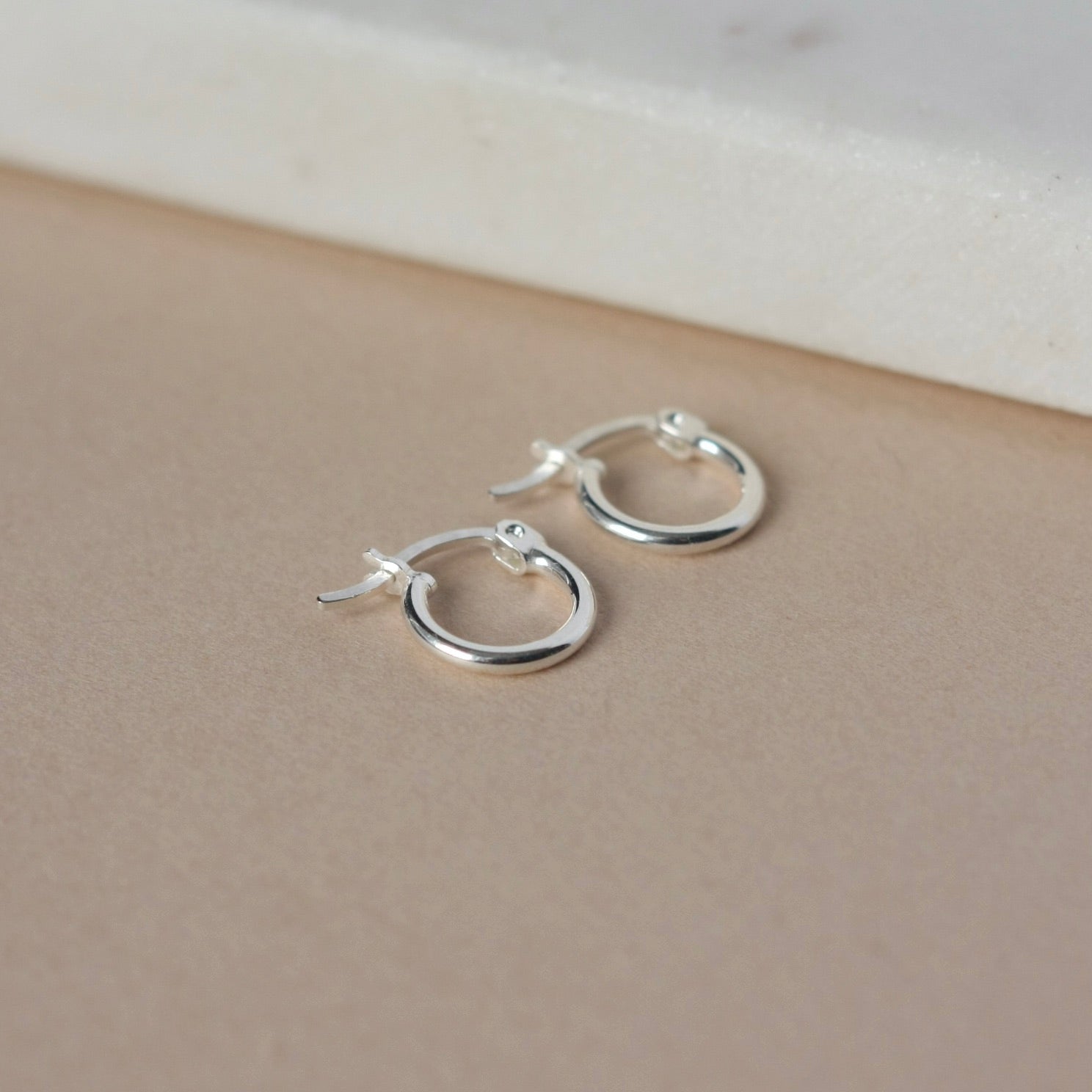 Small Dainty Sterling Silver Huggie Hoop Earrings