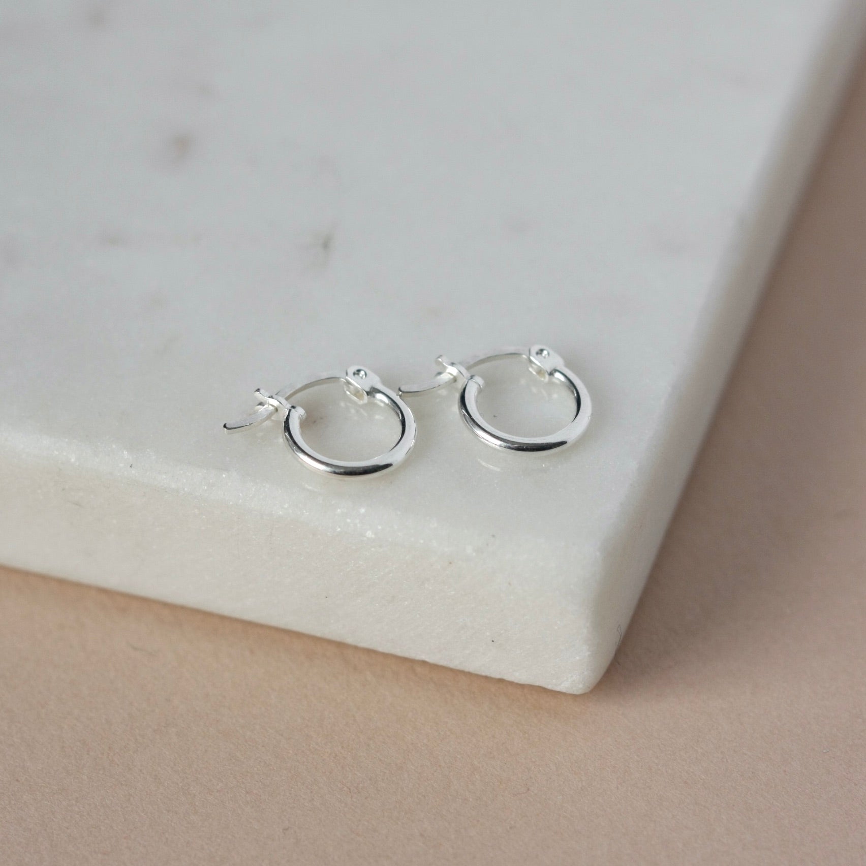 Small Dainty Sterling Silver Huggie Hoop Earrings