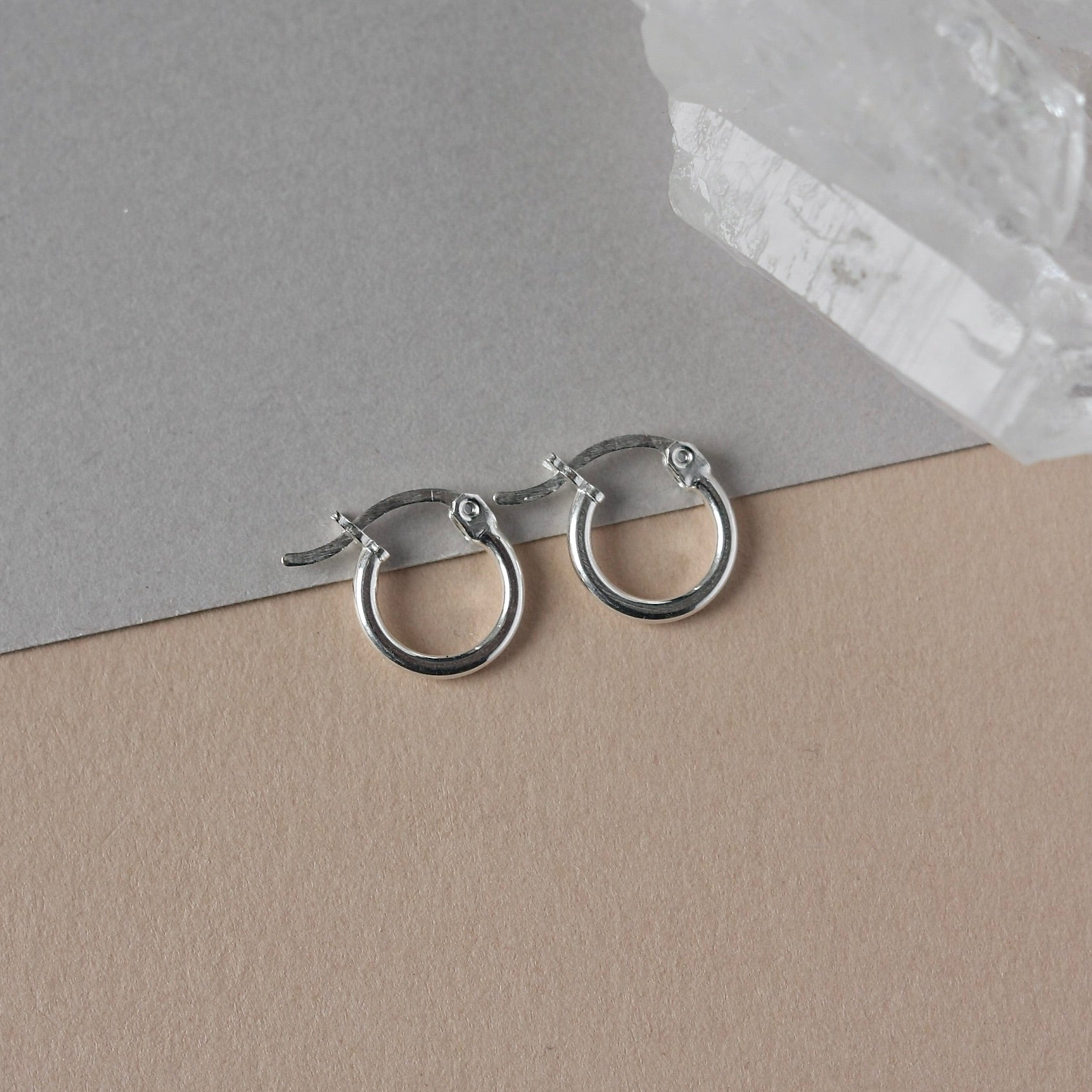 Small Dainty Sterling Silver Huggie Hoop Earrings
