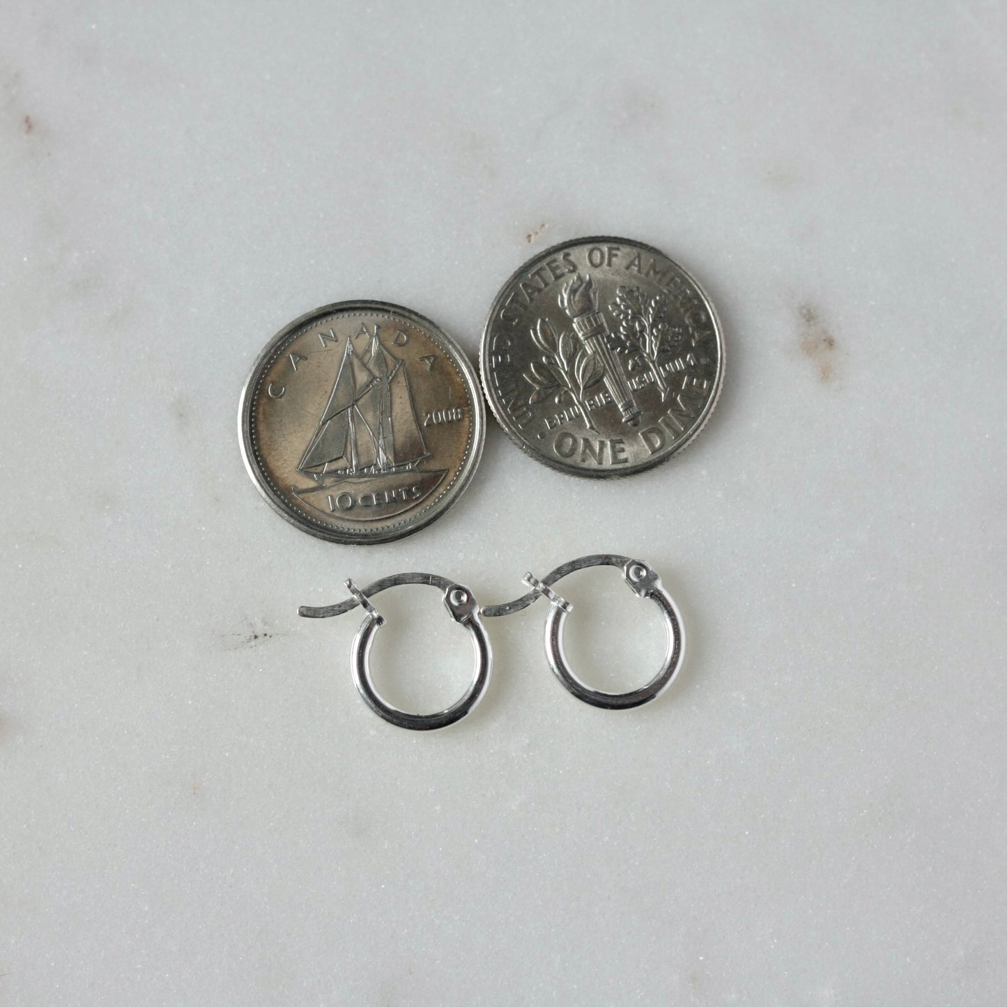 Small Dainty Sterling Silver Huggie Hoop Earrings