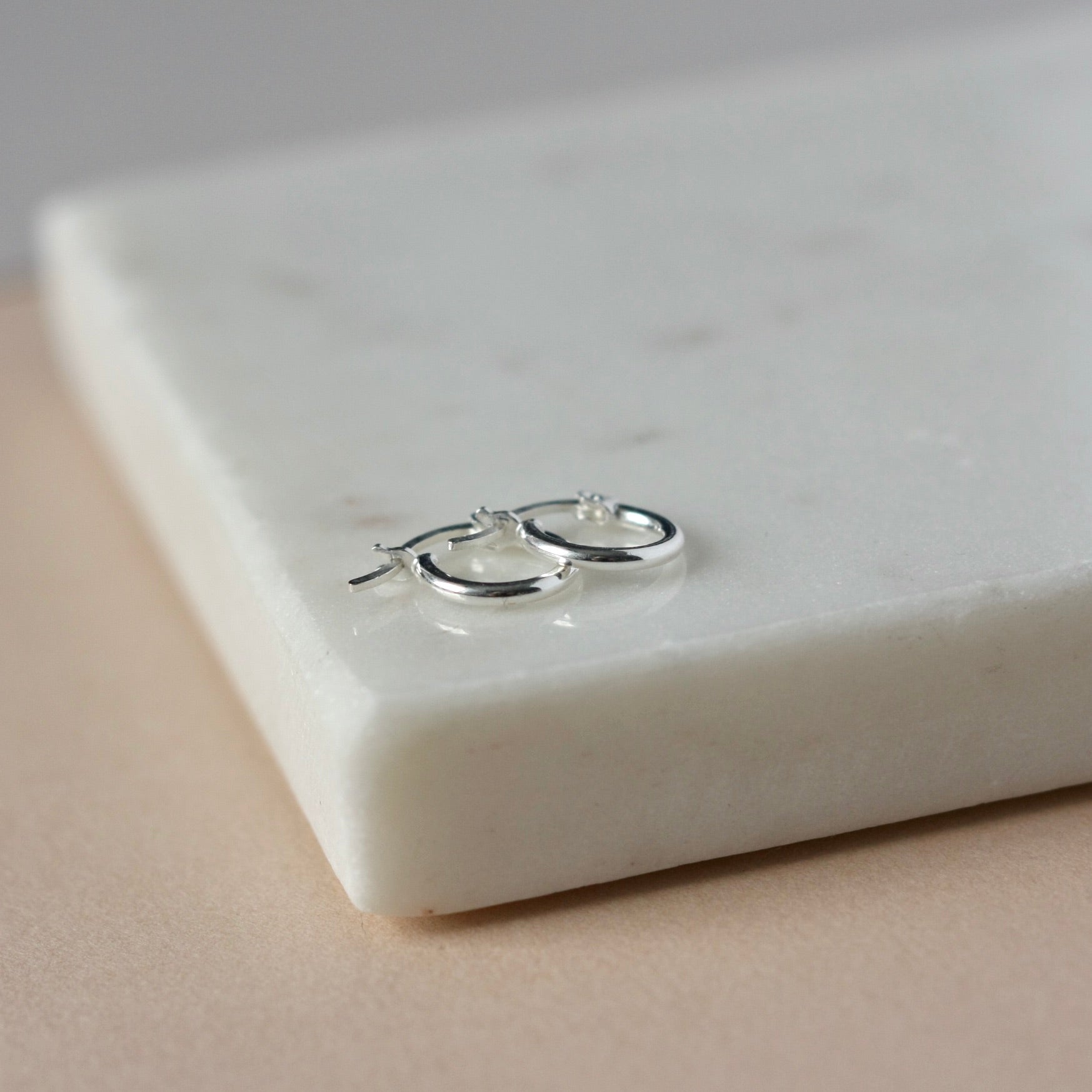 Small Dainty Sterling Silver Huggie Hoop Earrings
