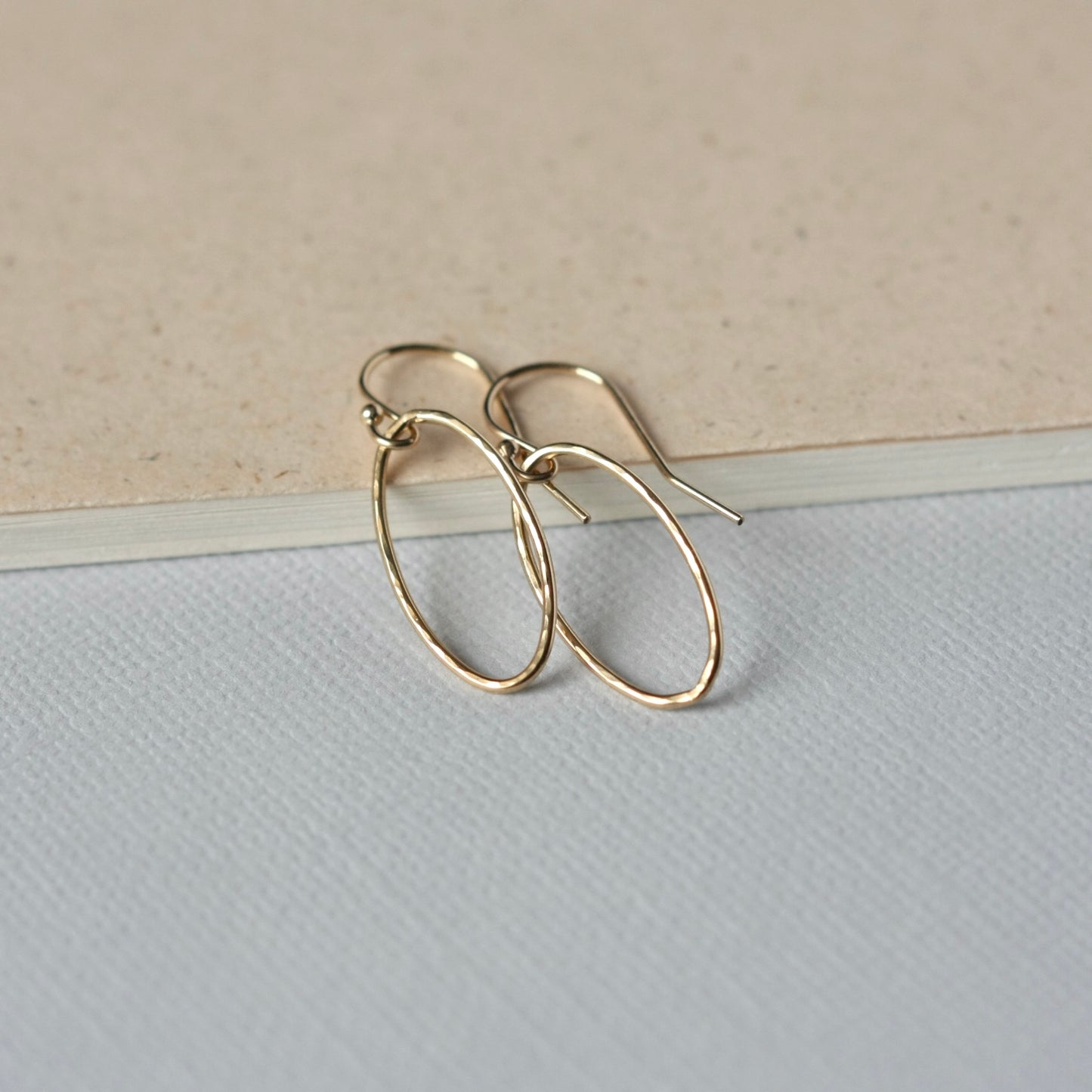 Minimalist Hammered Gold Geometric Earrings