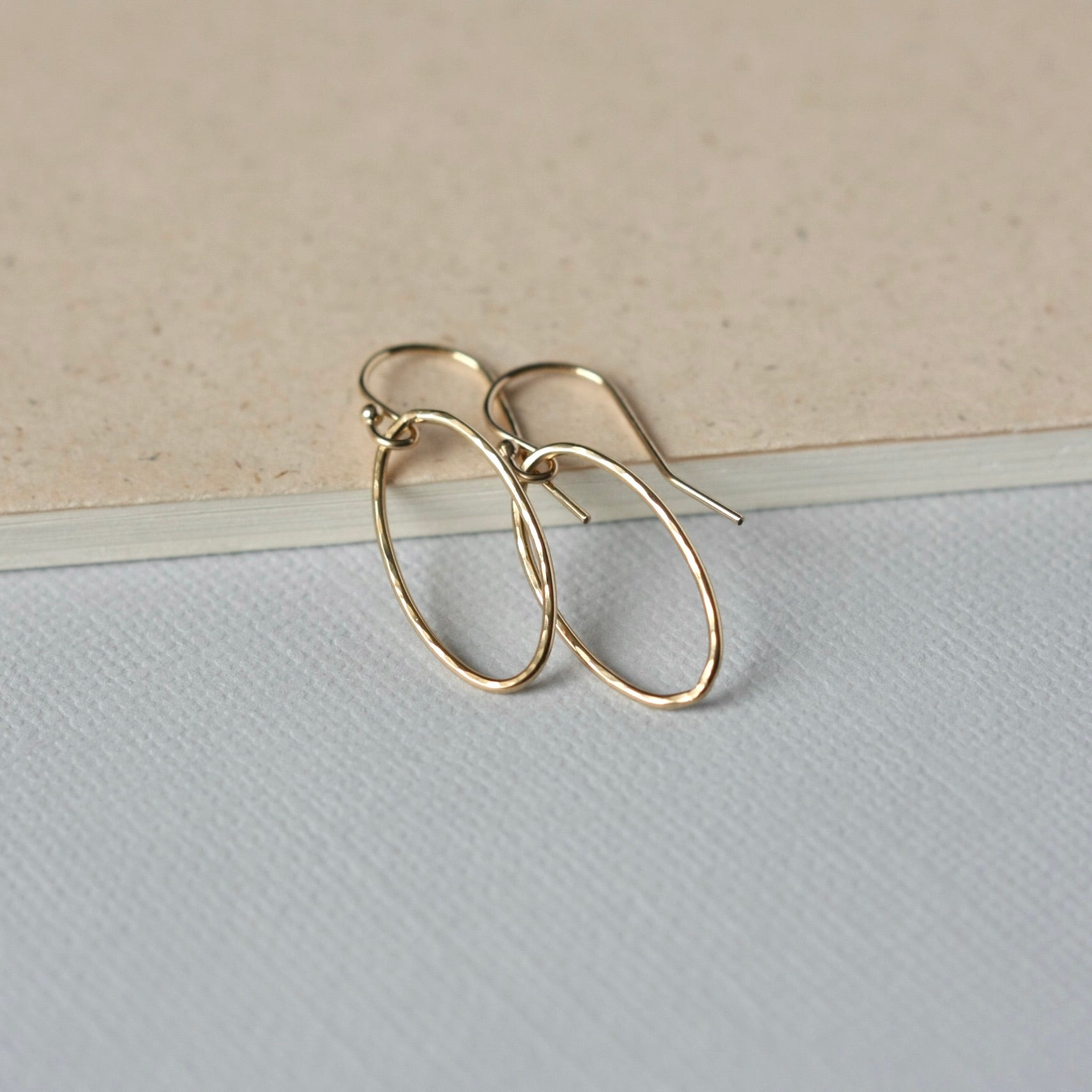 Minimalist Hammered Gold Geometric Earrings