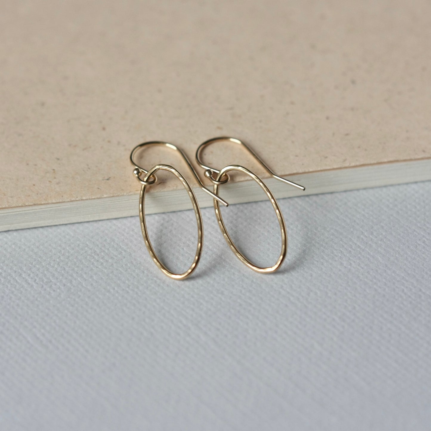 Minimalist Hammered Gold Geometric Earrings