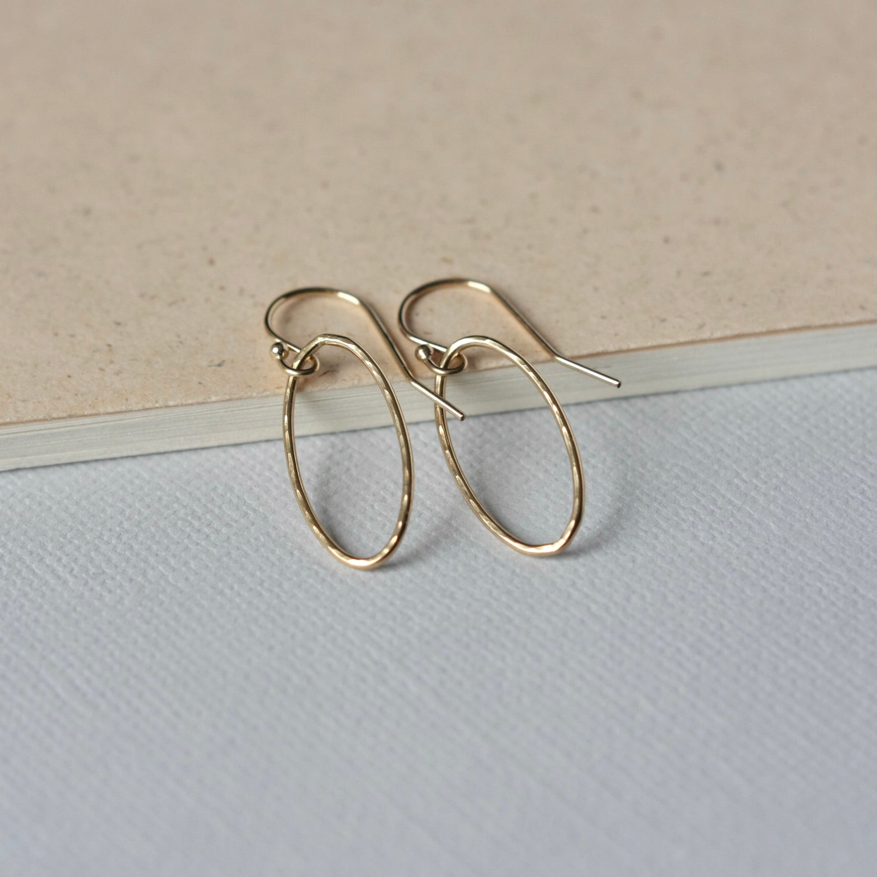 Minimalist Hammered Gold Geometric Earrings