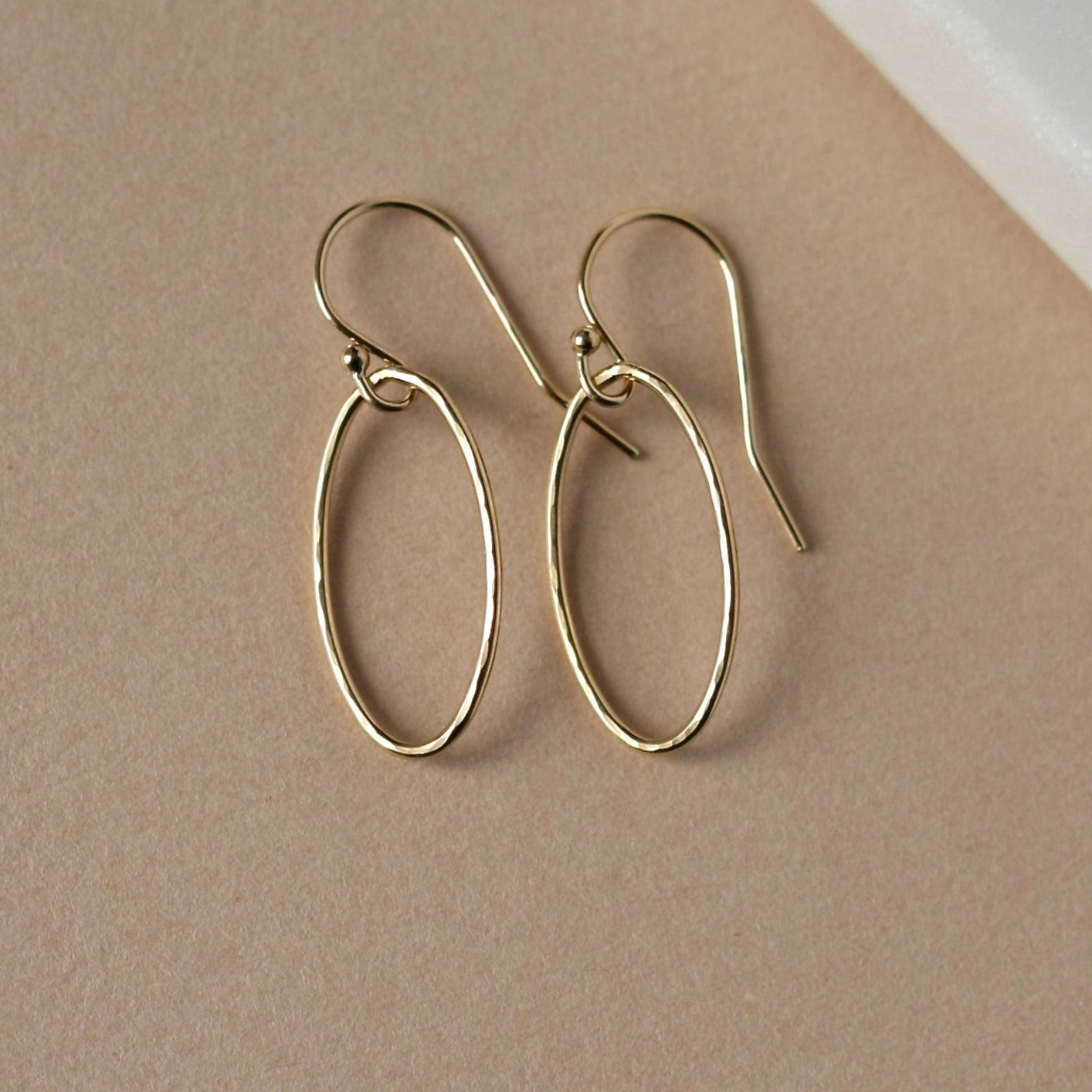 Minimalist Hammered Gold Geometric Earrings