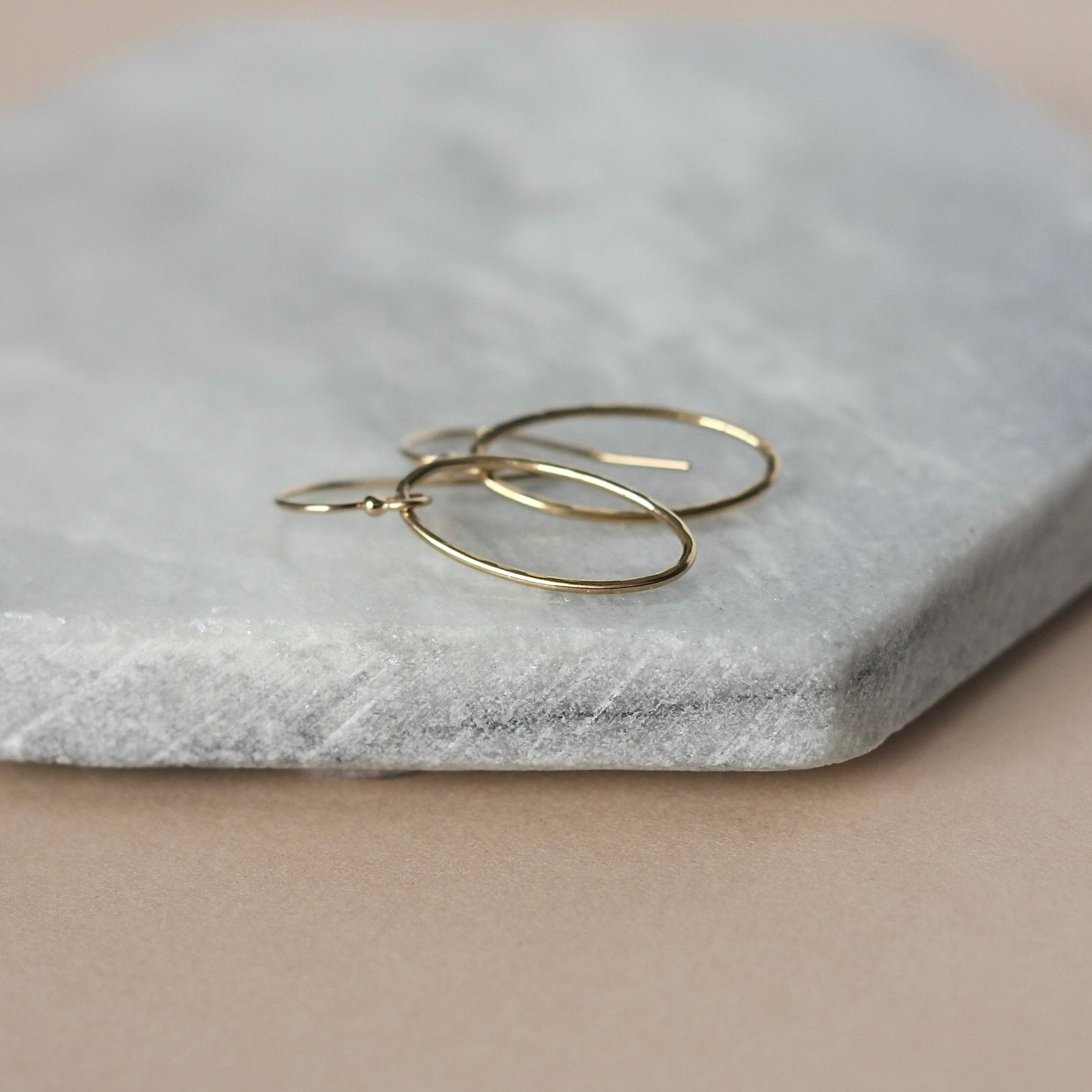 Minimalist Hammered Gold Geometric Earrings