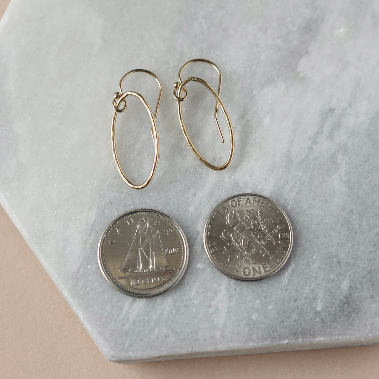 Minimalist Hammered Gold Geometric Earrings