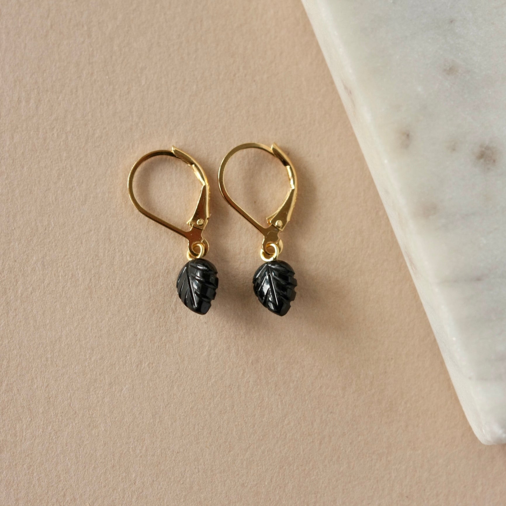 dainty-gold-gemstone-leaf-leverback-earrings