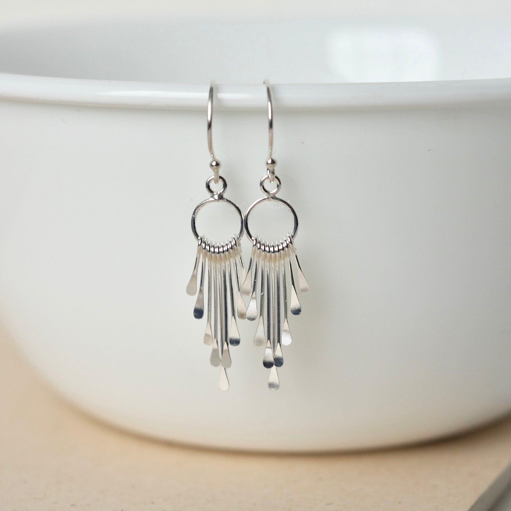 Small Sterling Silver Fringe Earrings – julie garland jewelry